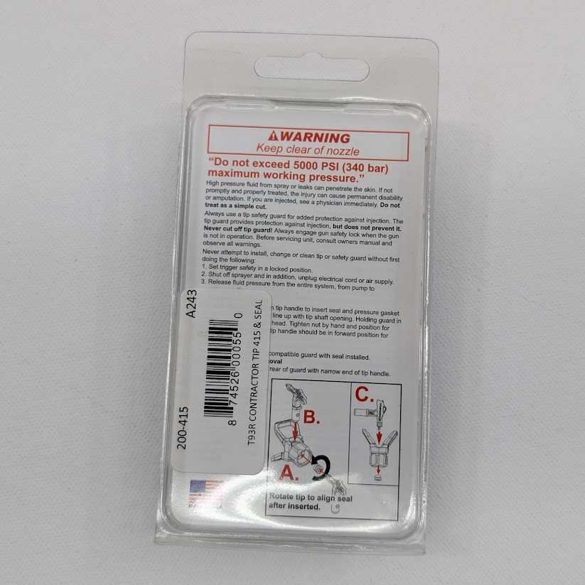 TriTech T93R 200-415 Contractor Professional Airless Spray Tip and Seal 415