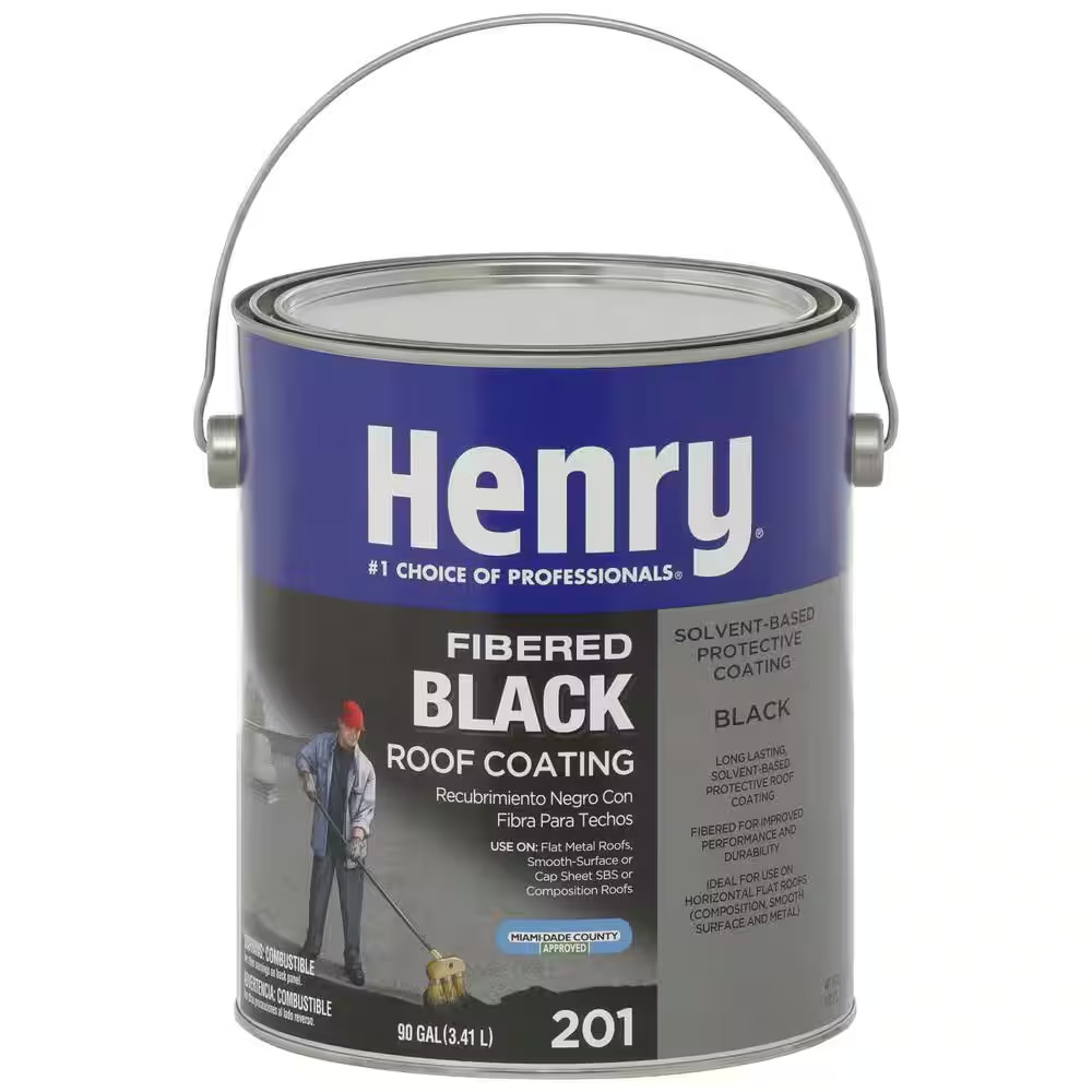 Henry 201 Roof Coating – 0.90 Gal. Fibered Black Asphalt for Waterproofing