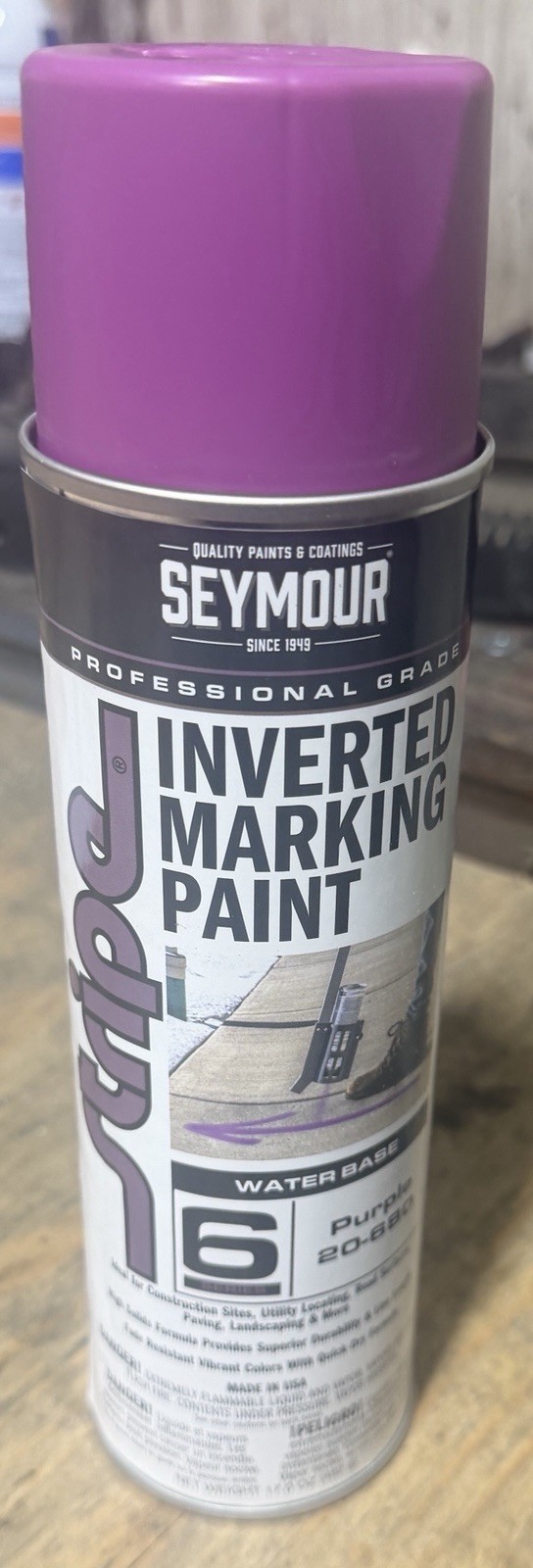 6pk PURPLE 20-680 Seymour Stripe 6-Series Inverted Ground Marking Paint (17 oz)