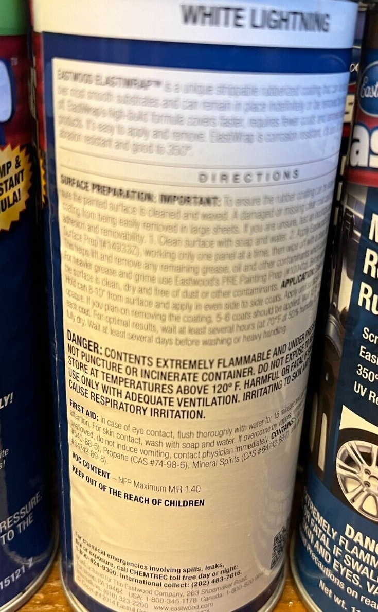 4 Choose *EASTWOOD Multi-Purpose Removable Rubber Coating Spray-On Wrap 11 oz