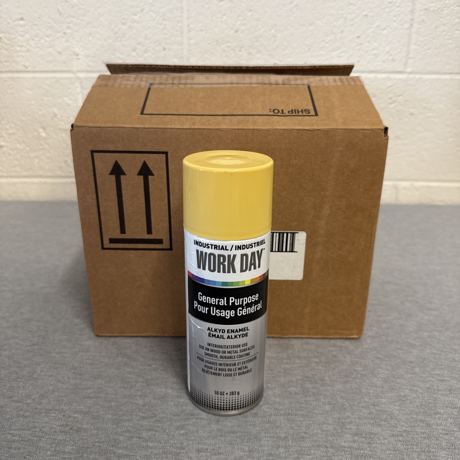Work Day General Purpose Alkyd Enamel Aerosol Paint – A04406007 – Yellow – 12ct