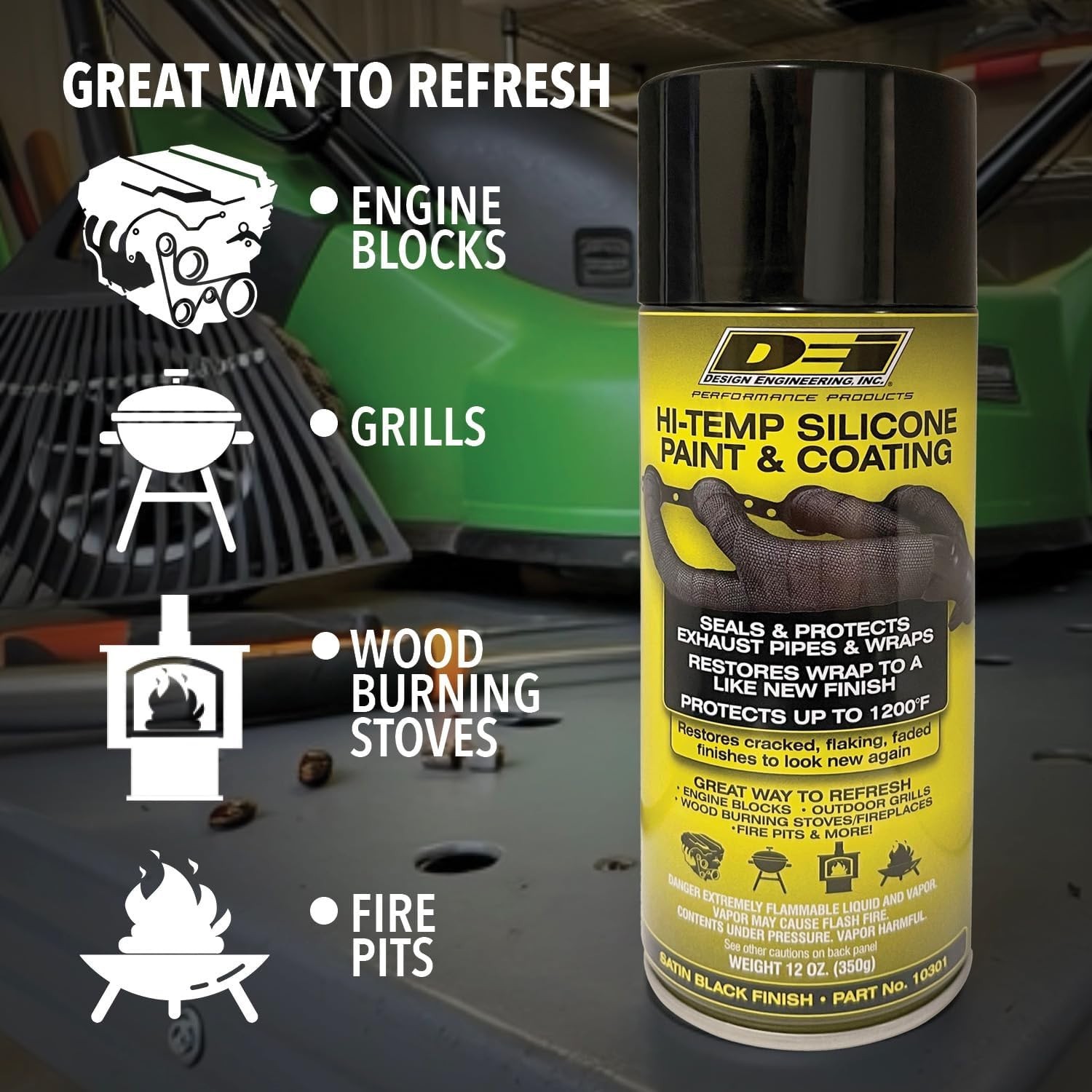 High-Temp Silicone Coating Spray – 12oz Black, Ultimate Heat Protection