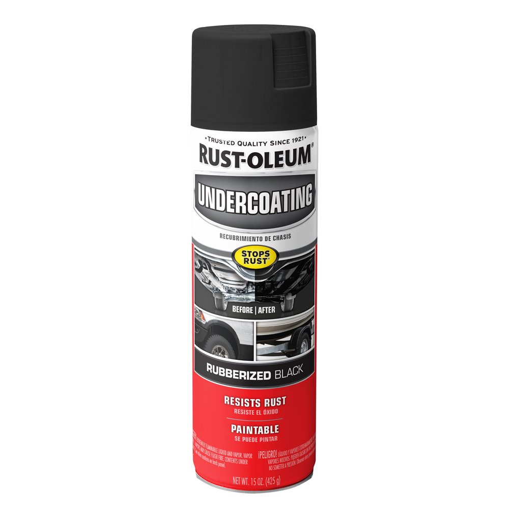 Rubberized Undercoating Black Spray Paint scratches & Weather Resistance 15 Oz