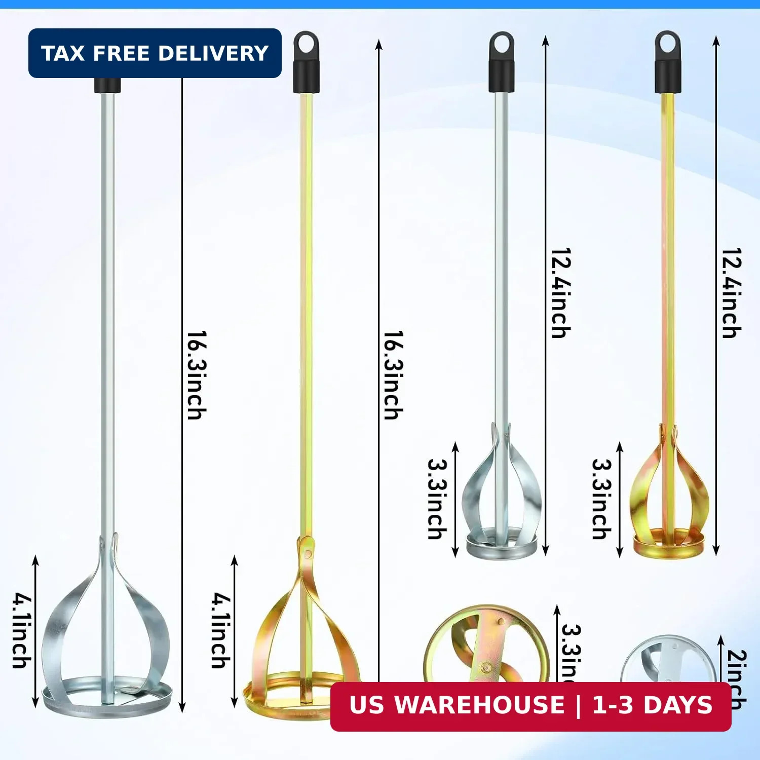 4 Pcs Paint Mixer for Drill Paint Stirrer Fits 1-5 Gallon Buckets for All Standa
