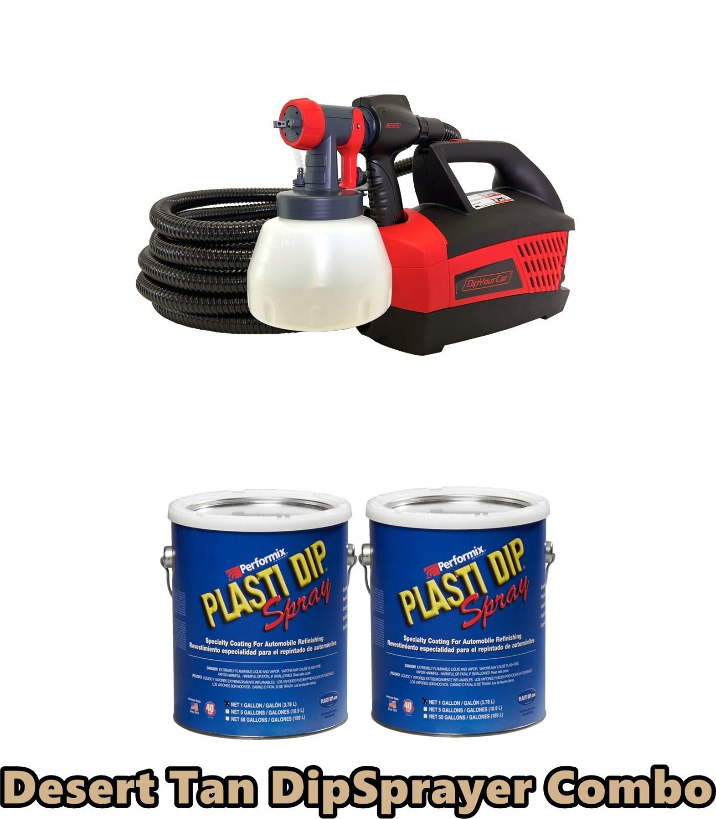 Plasti Dip Spray 2 Gallon Desert Tan DYC G-Force DipSpayer Ready to Spray