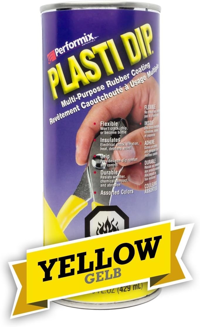 Plasti Dip Yellow Rubber Coating 14.5oz Peelable Durable Tool & Auto Dip Can
