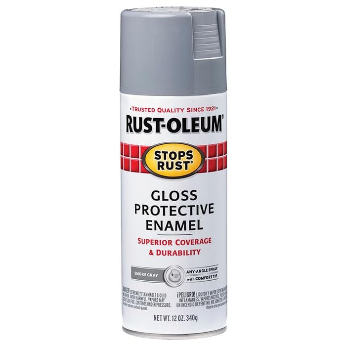 Rust-Oleum 7786830 Stops Rust Spray 12 Ounce (Pack of 1), Gloss Smoke Gray