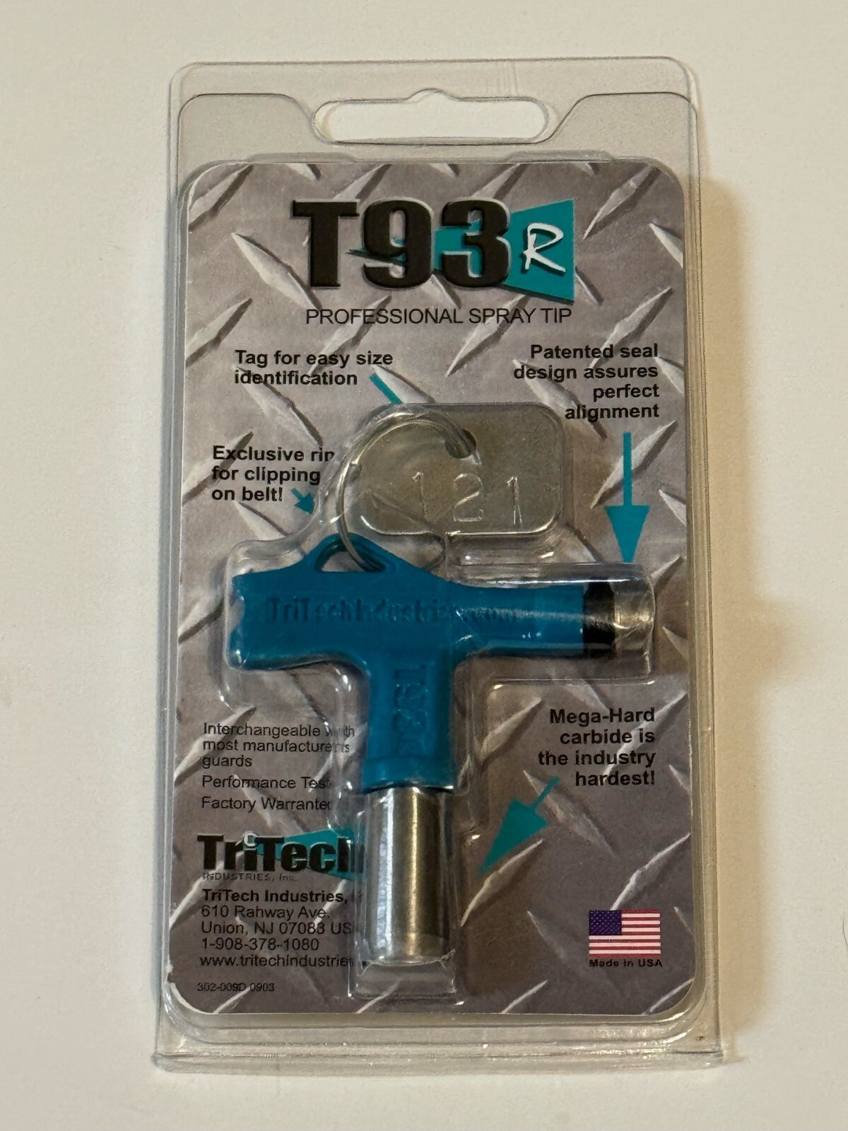 NEW! TriTech T93R 200-121 Contractor Professional Airless Spray Tip and Seal 121