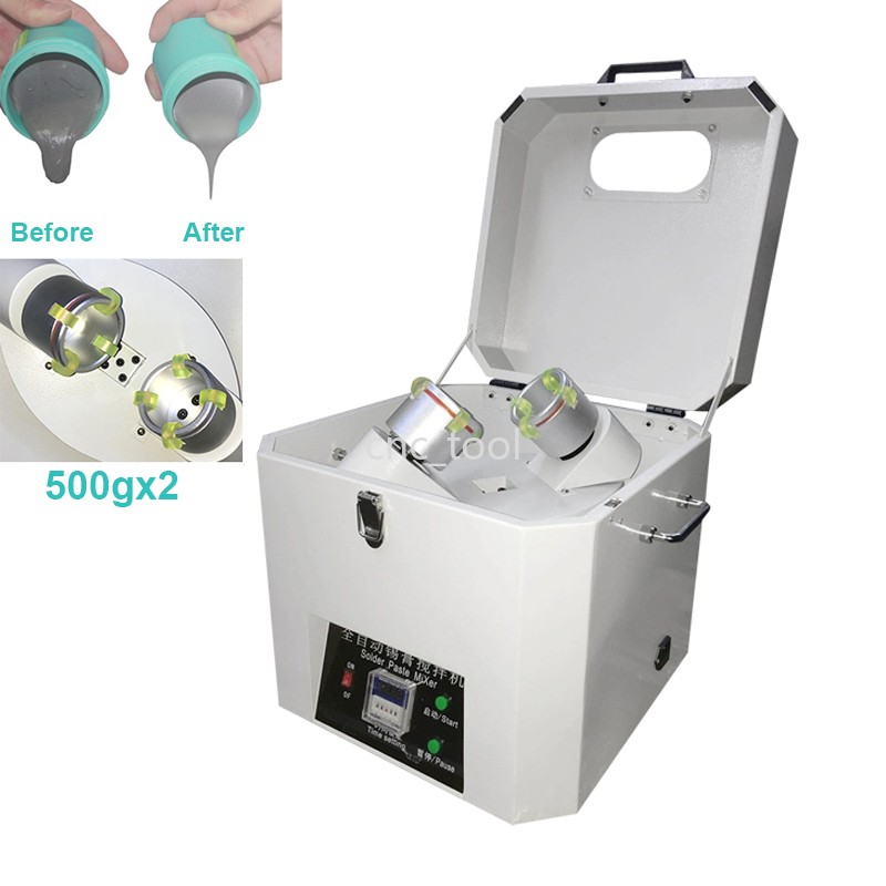 Automatic Solder Paste Mixer SMT Tin Cream Mixing Machine 500gx2 1350r 110V/220V