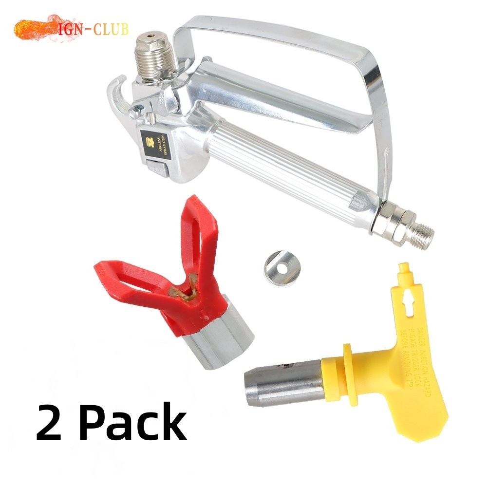 2 Pcs Airless Paint Spray Gun For Paint Sprayers 3600PSI W/517 Tip & Tip Guard