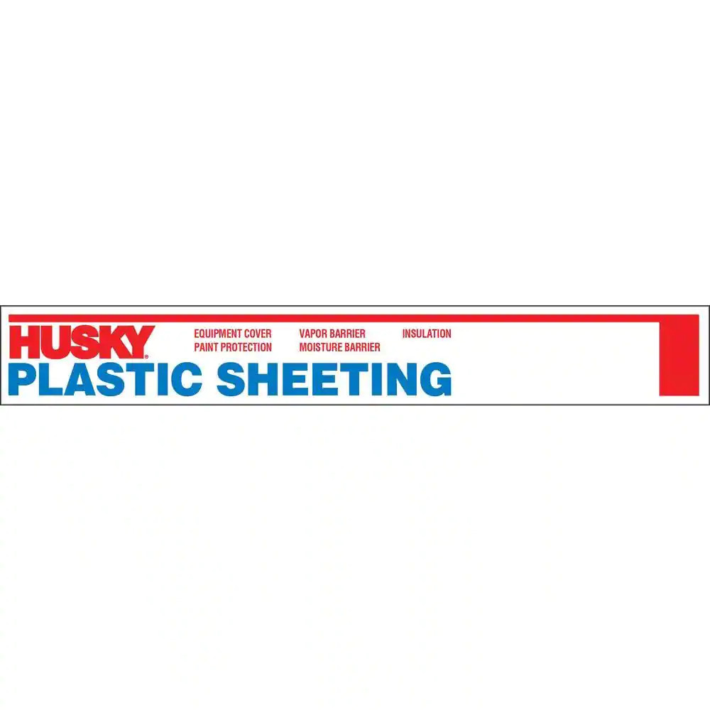 Husky 12’x100′ Black 4 mil Plastic Sheeting Manufactured Recycled Polyethylene