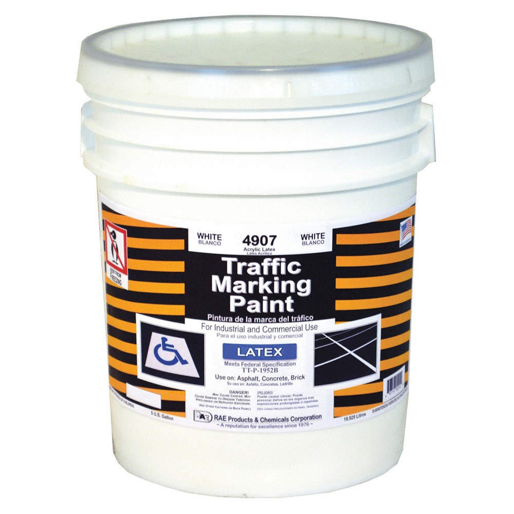 RAE 4907-05 Traffic Zone Marking Paint,5 gal,White 3EHH9