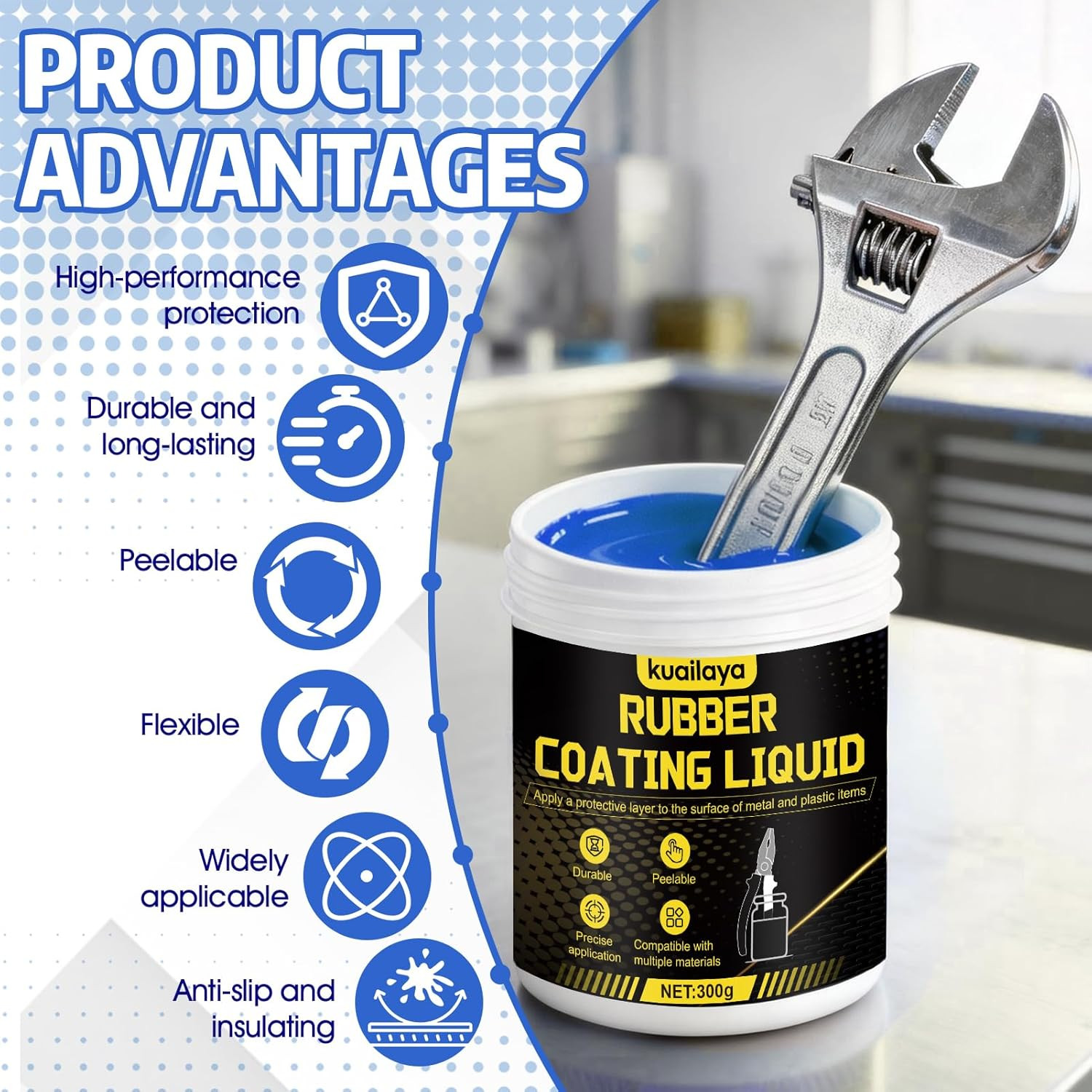 Rubber Dip for Tools, Liquid Rubber Dip Tool Handle Dip Coating Effective Protec