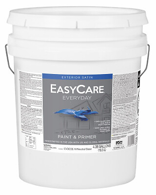 EasyCare EVDESEN-5G Everyday Exterior Latex Paint, Satin, Neutral Base, 5 Gallon