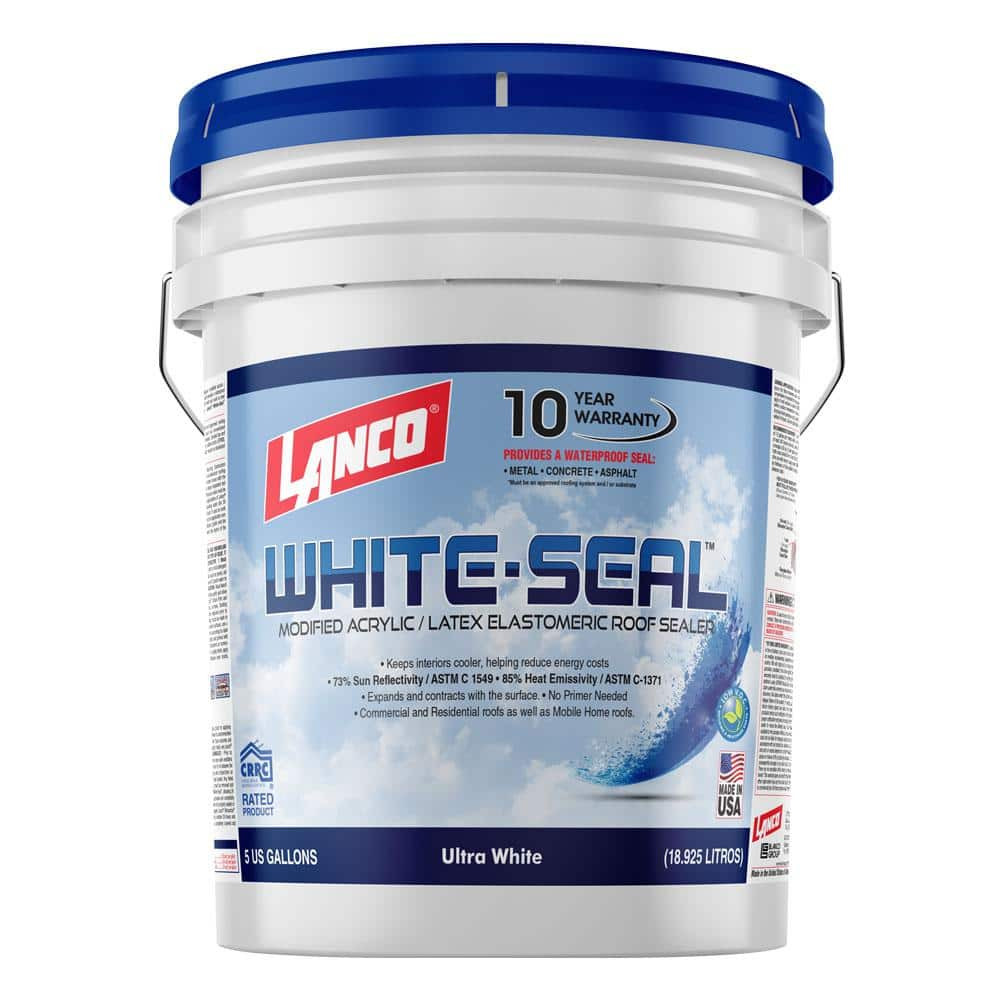 5 Gal. White-Seal 100% Acrylic Elastomeric Reflective Roof Coating with High Dir