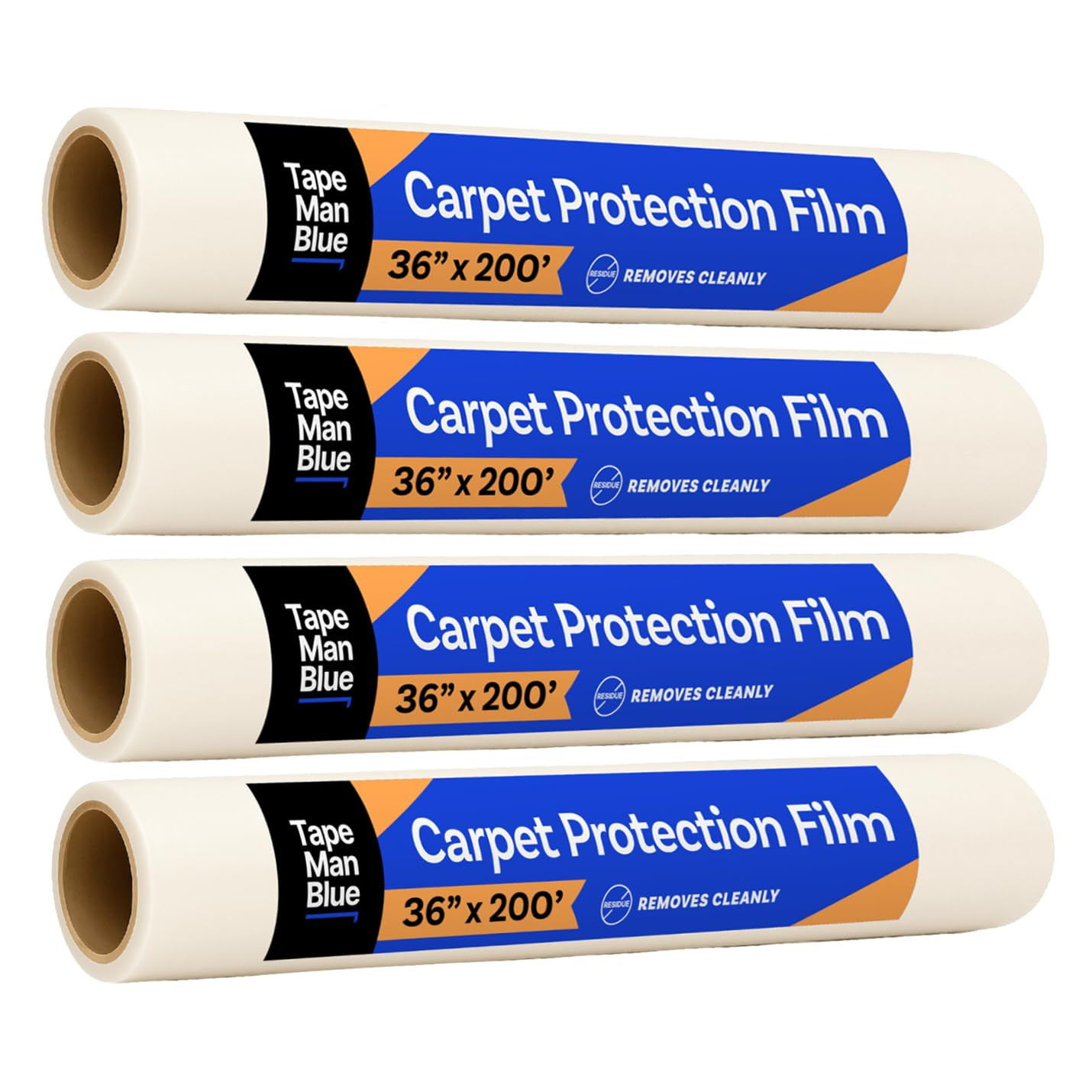 Carpet Protection Film 36″ X 200′, 4 Rolls, Self Adhesive Plastic Carpet Protect
