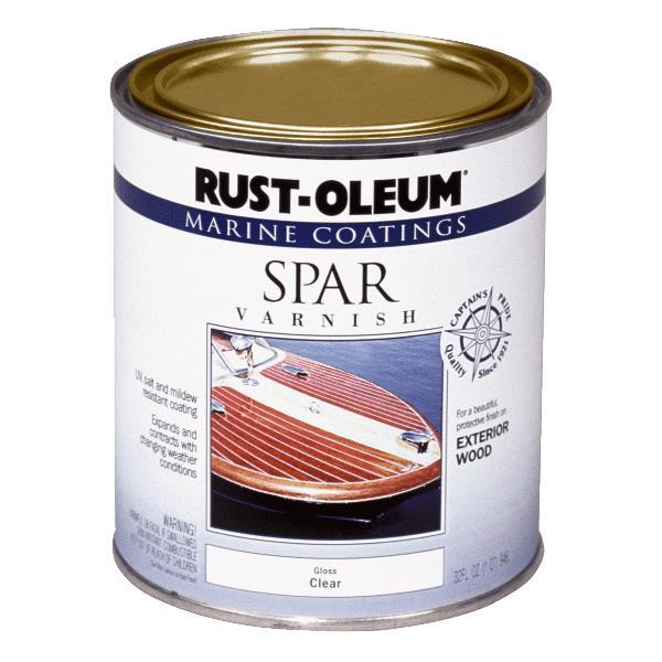 (6)-Qt CLear Gloss RustOleum Boat Marine Spar Polyurethane Varnish 207008