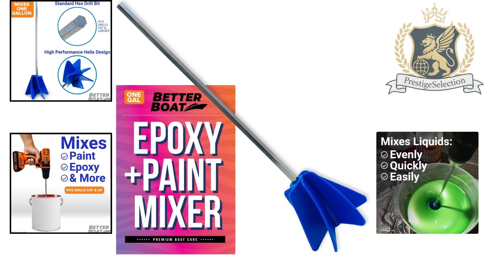 Quick-Mix Epoxy Resin Paddle Attachment for Drill – Lightweight & Compact Design