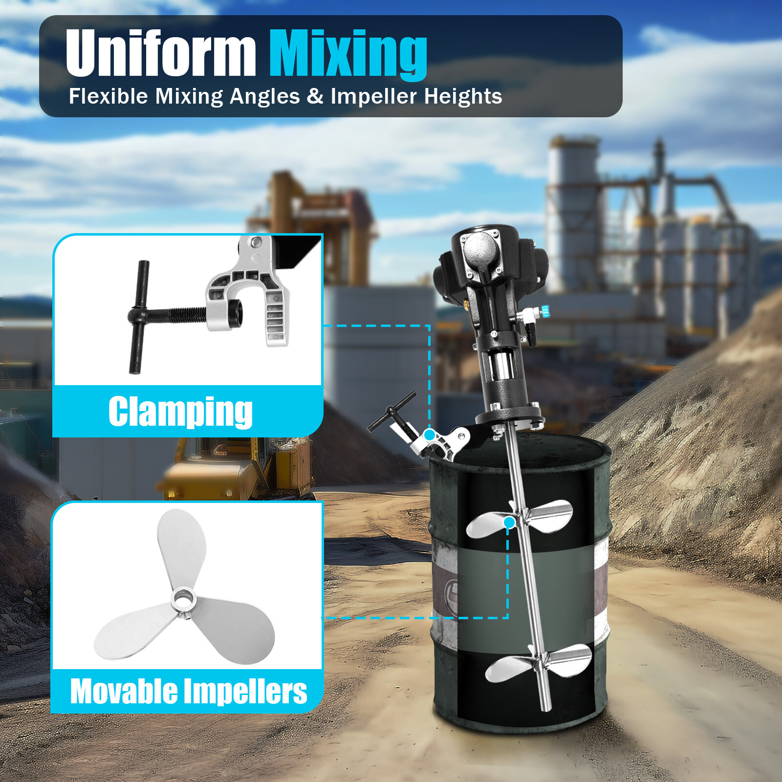 Pneumatic Mixer Automatic Paint Mixer Drill Paint Mixer Stirring US
