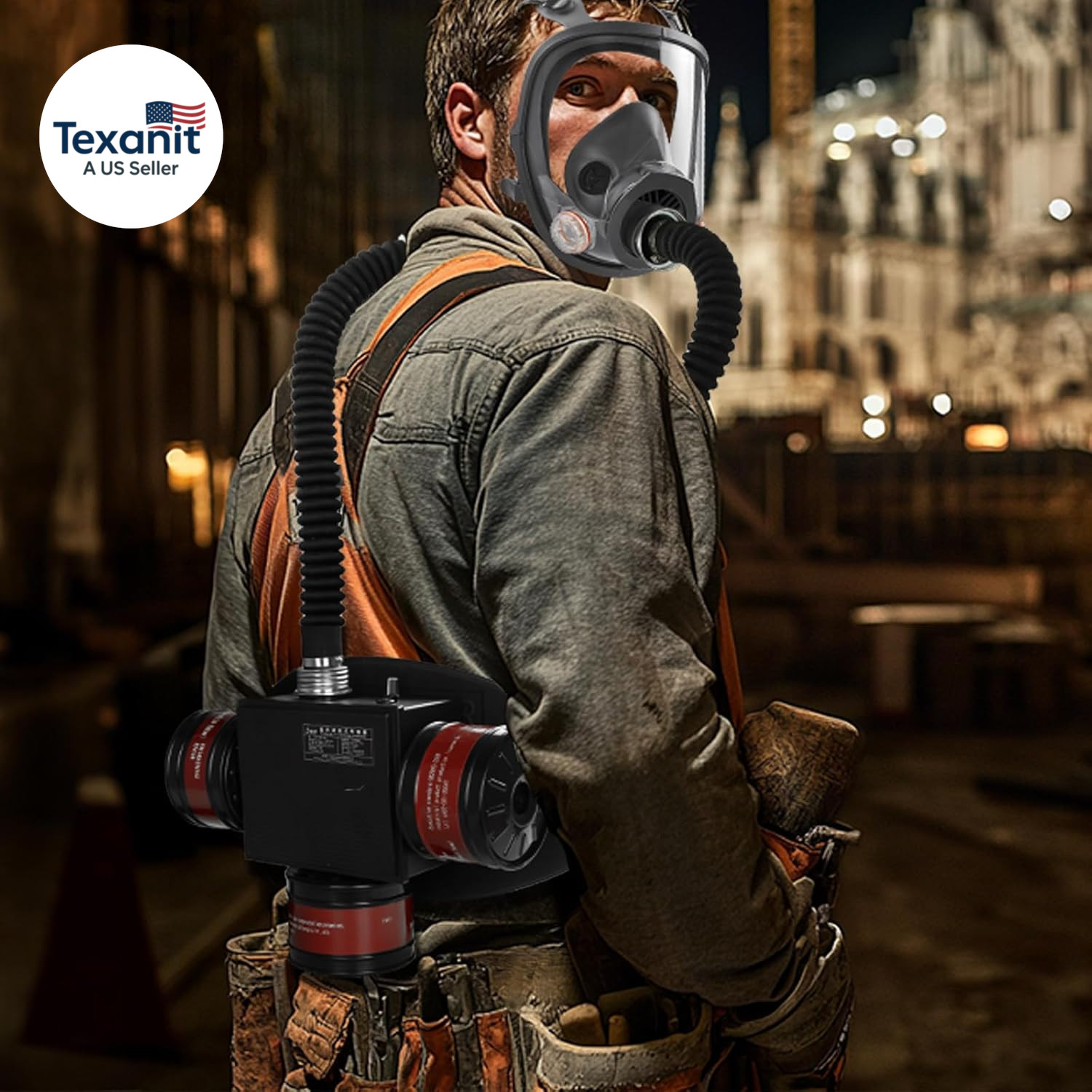 High-Efficiency PAPR Respirator System: Powered Air Purifying Respirators with 3