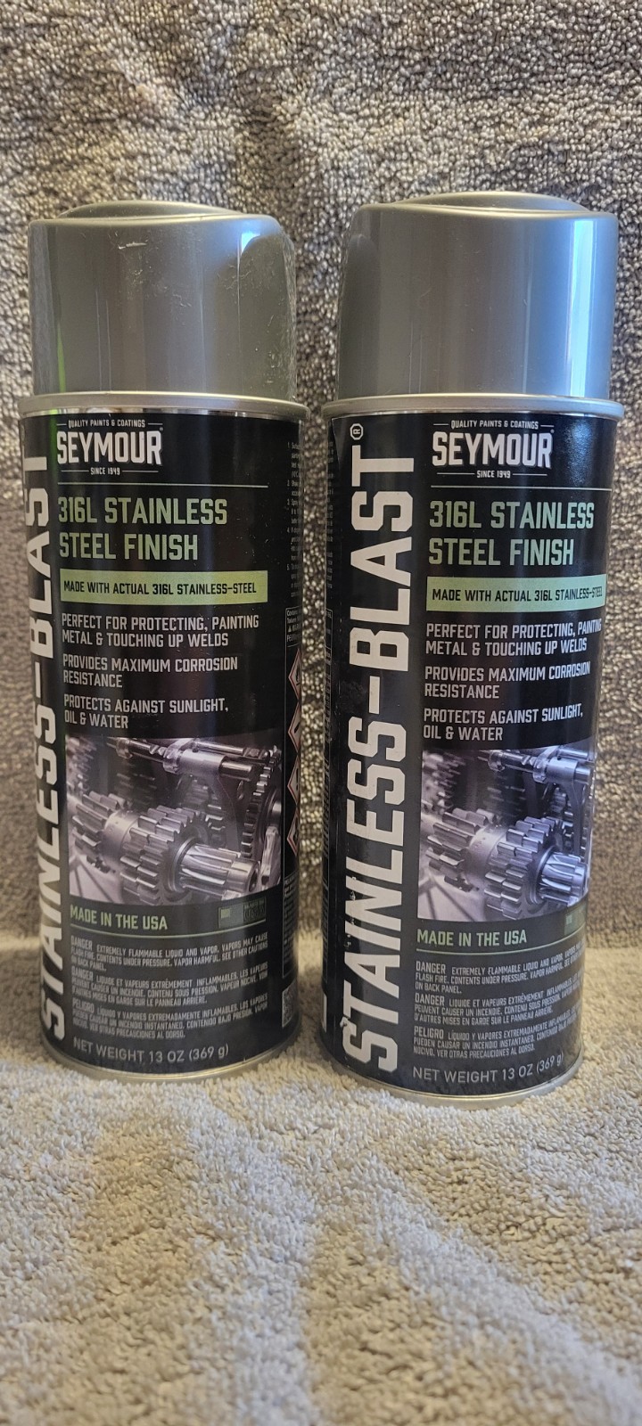 Seymour 316L Stainless-Blast Stainless Steel Finish 16-54 13 oz ea 2 For $18