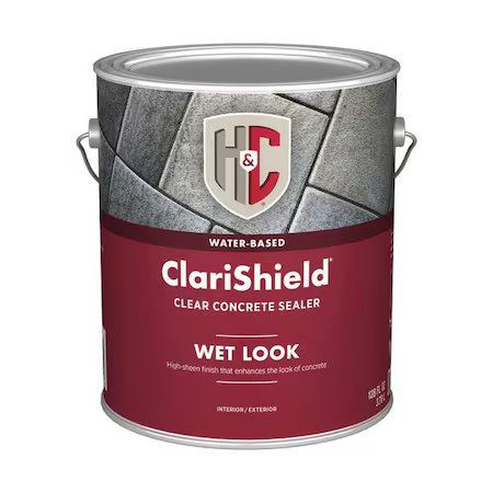 H&C 50.100204-16 Concrete Dustproofer Floor Sealer, Gloss Finish, Clear, Water