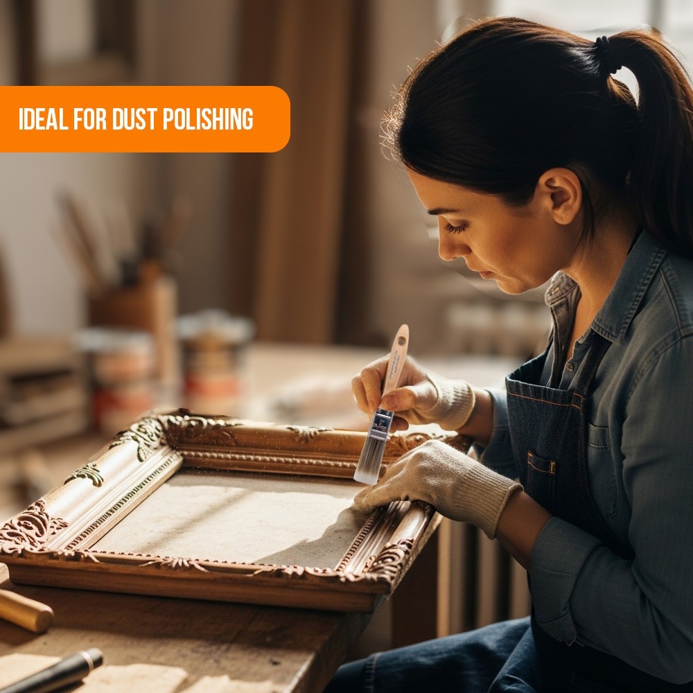 12 Pack – 1″ Flat Brushes for All Latex and Oil Paints & Stains