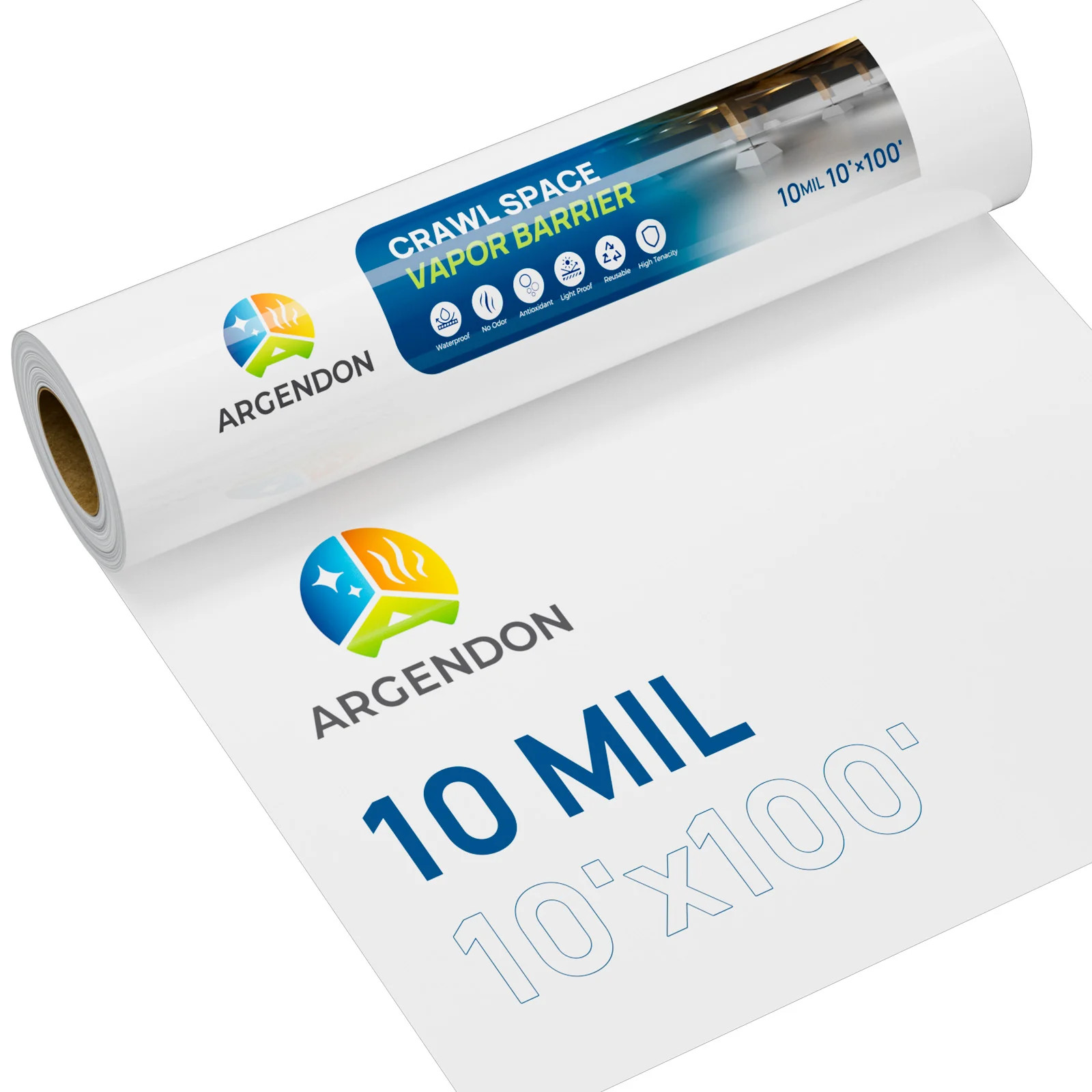 ARGENDON 10 Mil Vapor Barrier for Crawl Space – 10’x100′ Thick Plastic Sheeting