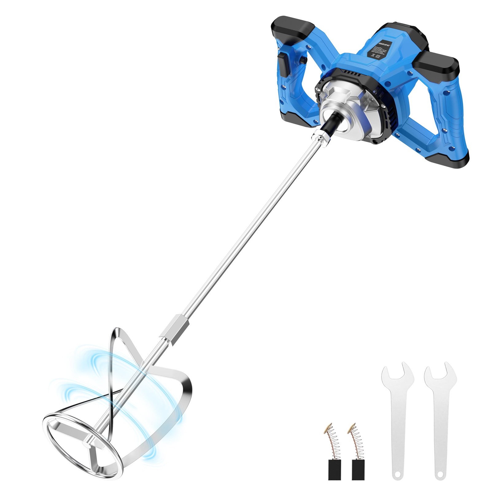 AZZUNO Cement Mixer Electric Concrete Mixer Machine 110V Handheld Mud Mixer w…