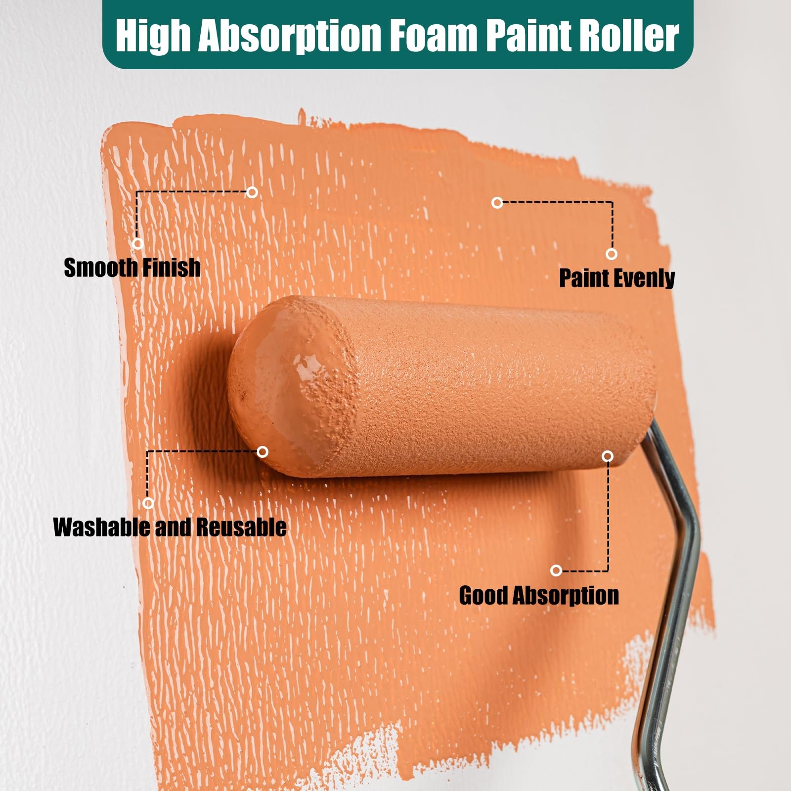 YiBaiBrush Paint Roller Kit, 15 Pack, 4 Inch Roller, Small Paint…