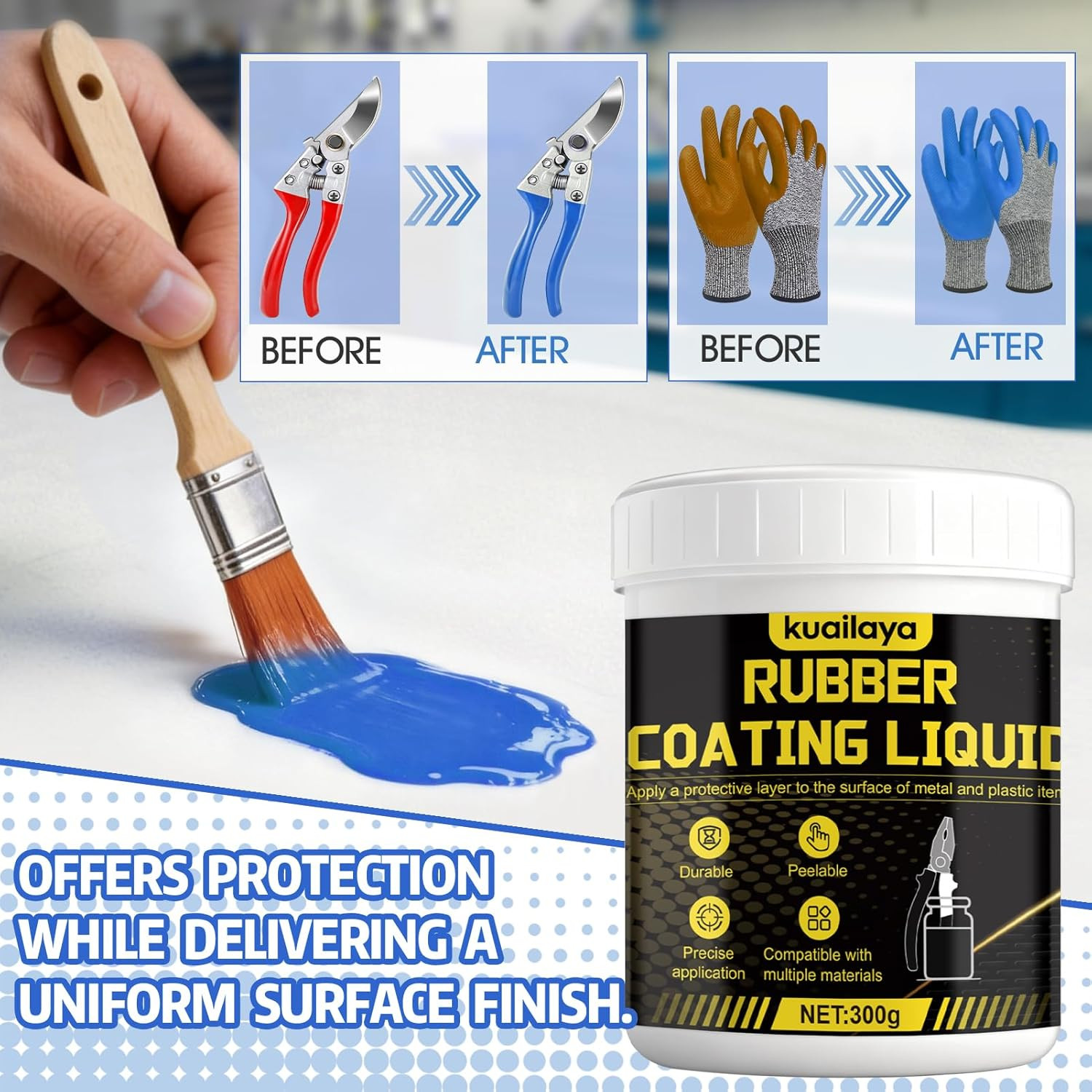 Rubber Dip for Tools, Liquid Rubber Dip Tool Handle Dip Coating Effective Protec