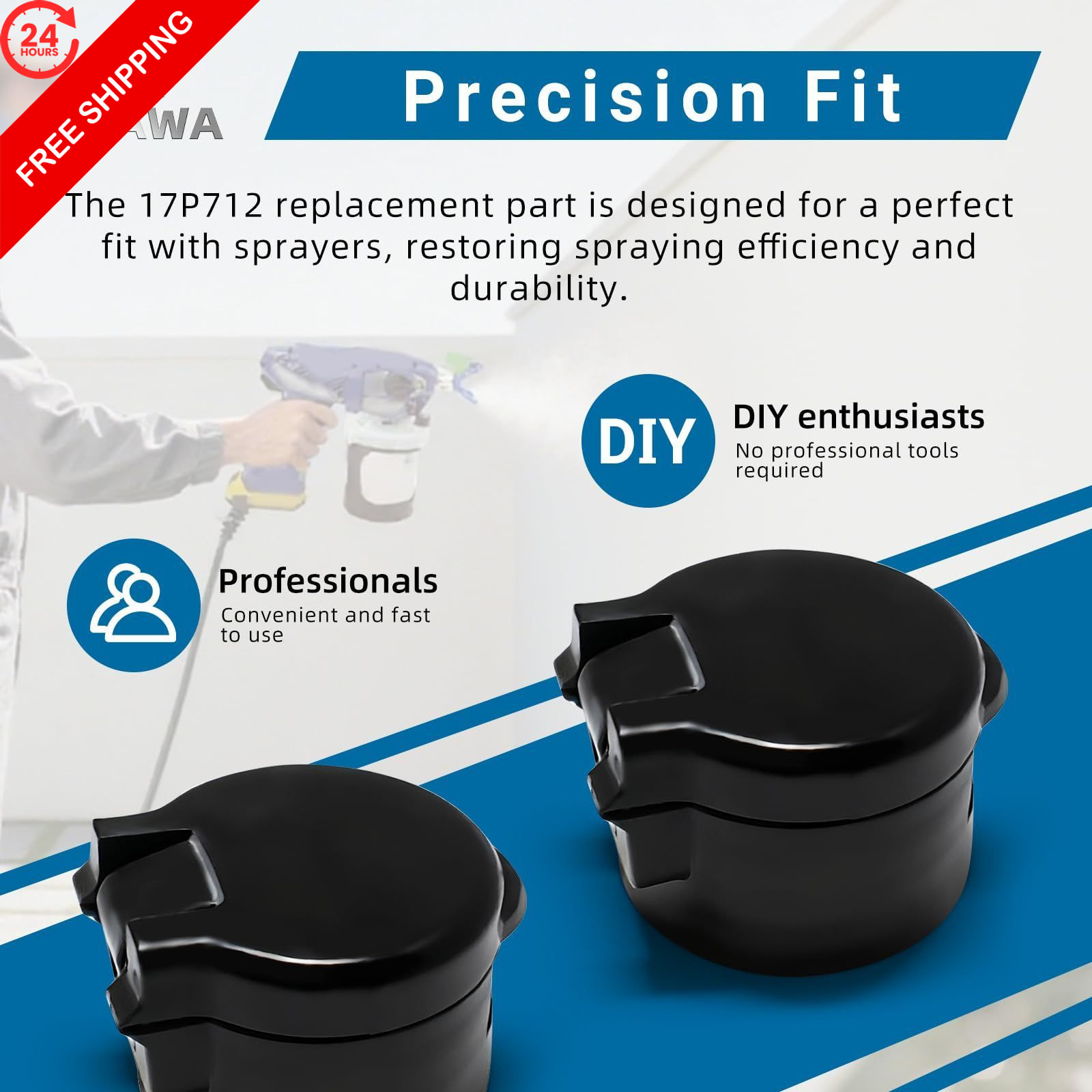 3PC 17P712 VacuValve Cap Compatible with Handheld Replaceable Black