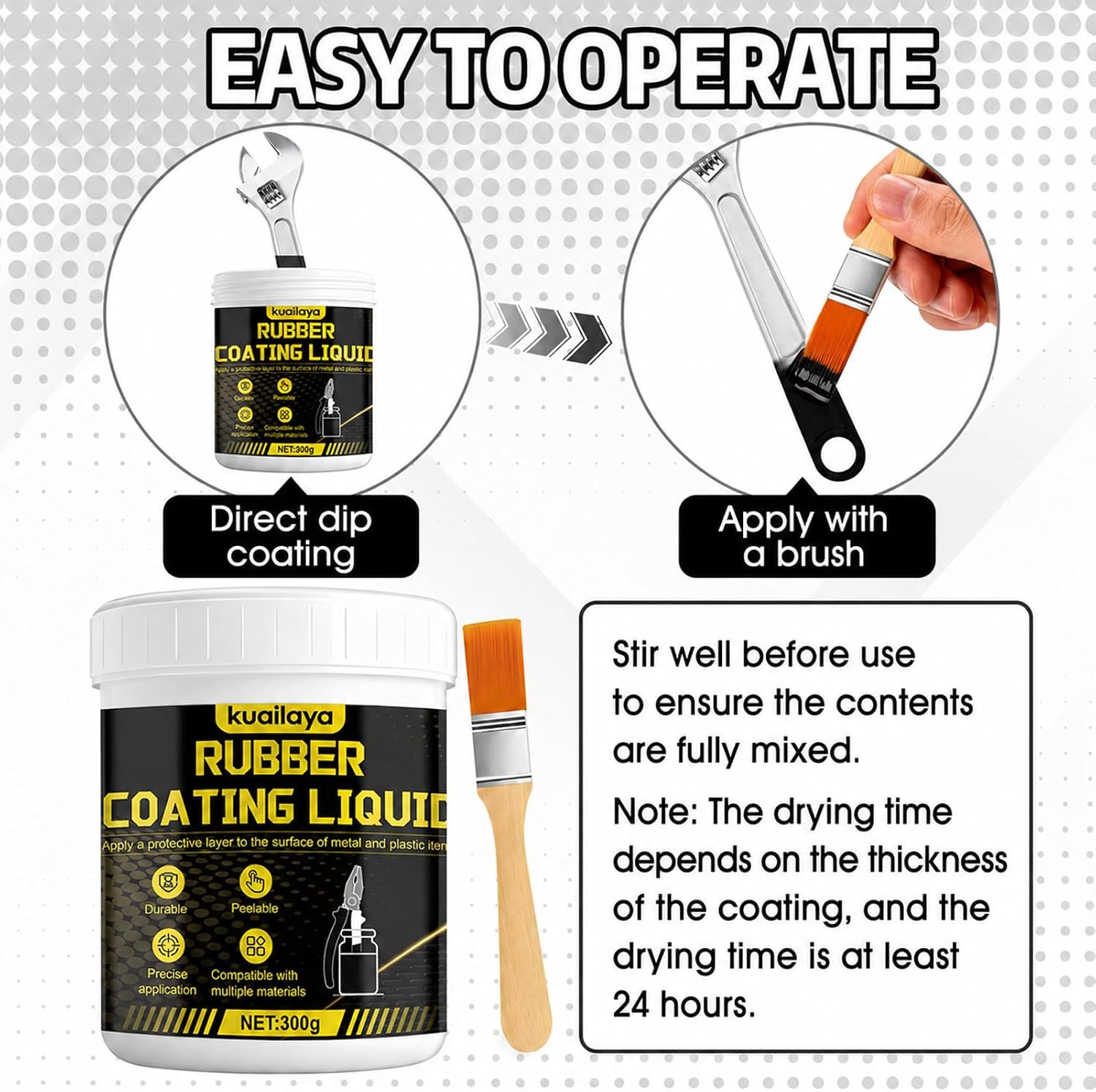 Rubber Dip for Tools, Liquid Rubber Dip Tool Handle Dip Coating Effective Protec