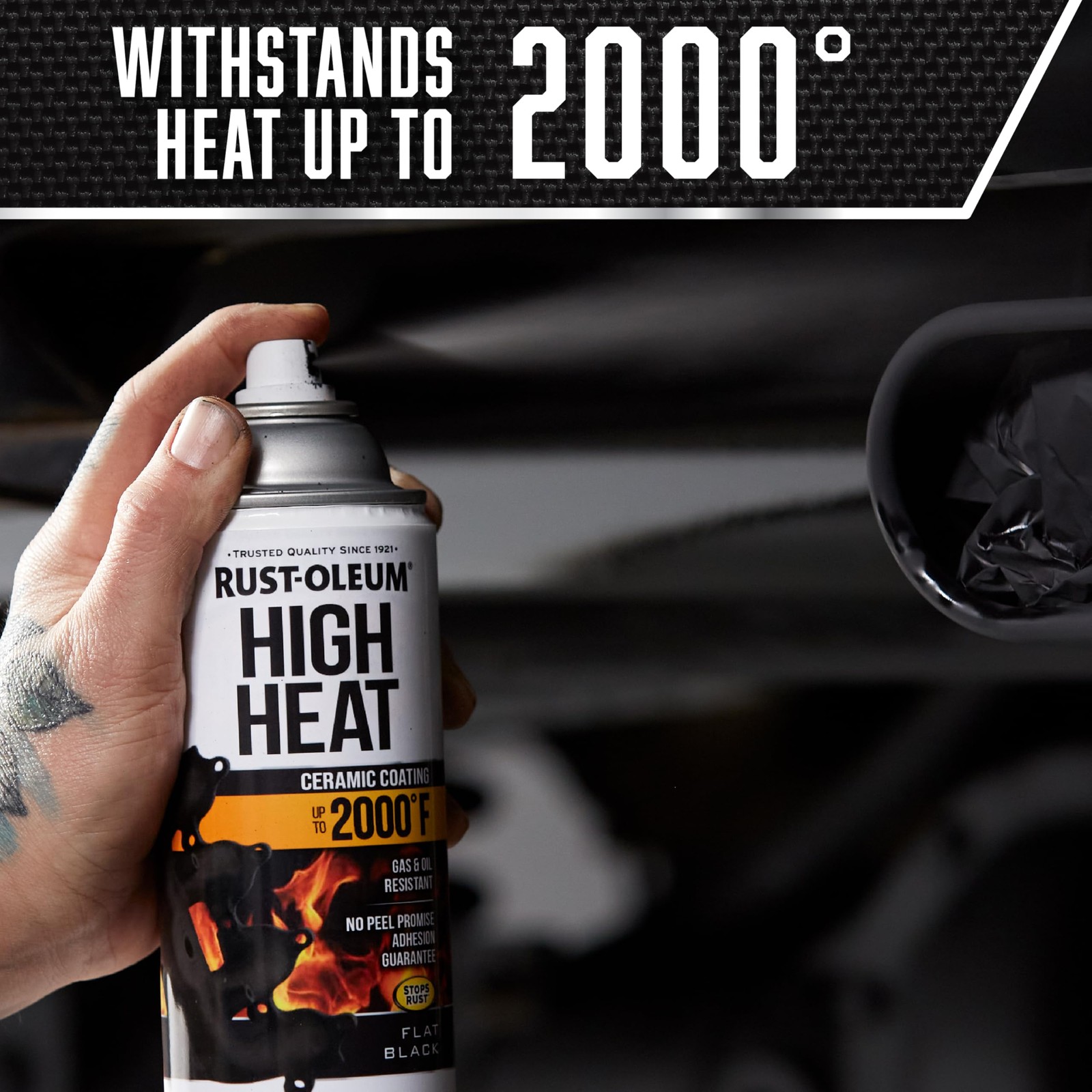 Rust-Oleum 248903 Automotive High Heat Spray 12 Ounce (Pack of 1), Flat Black