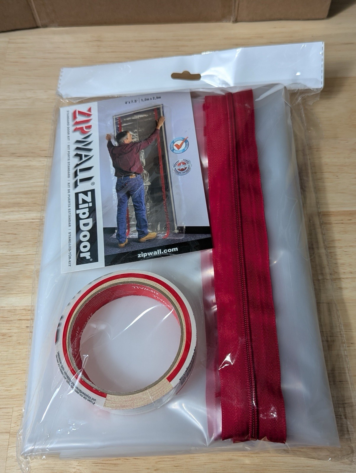 ZipWall ZipDoor Standard Door Kit Dust Barrier 4ft x 7.5ft Sealed New