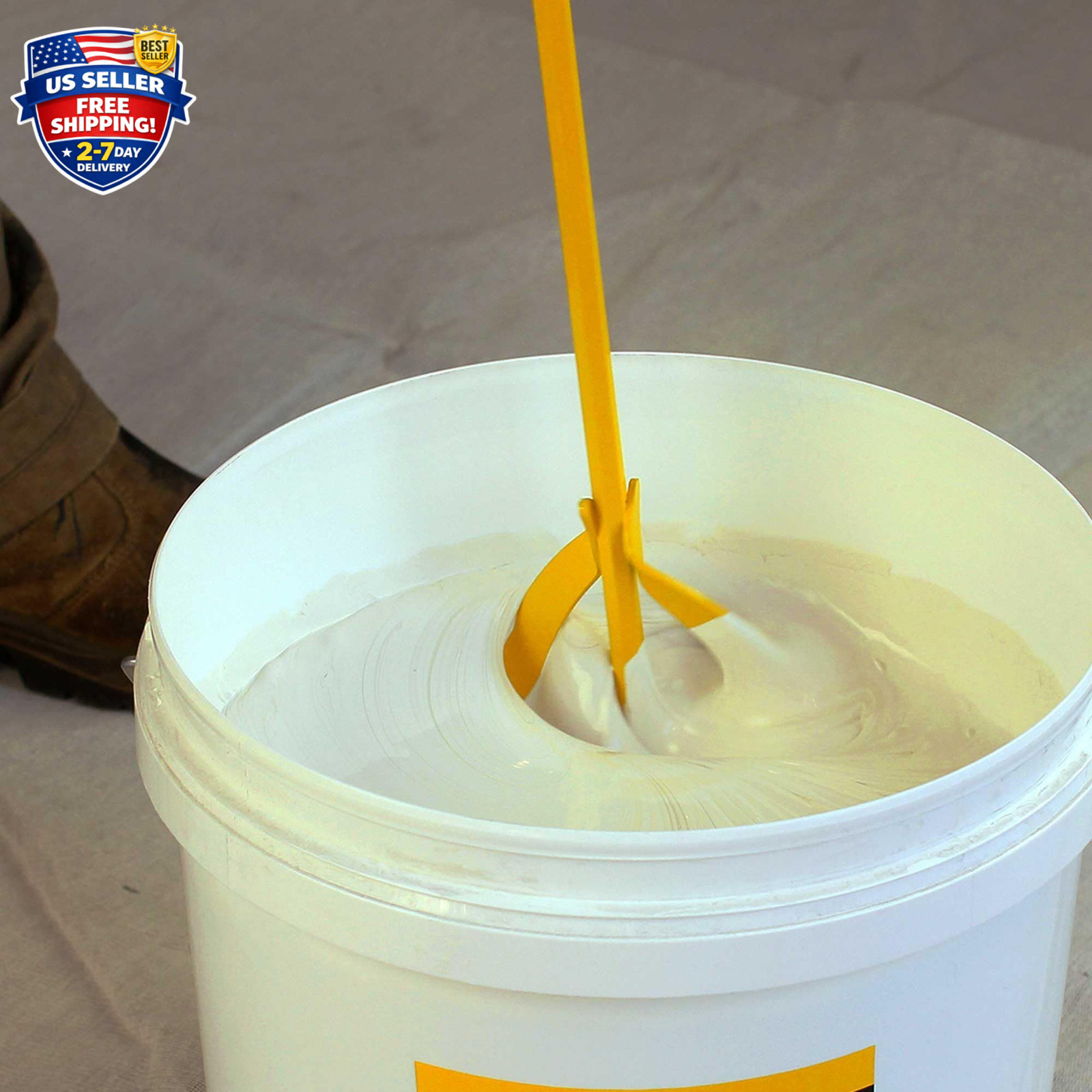 Paint & Mud Mixer Drill Stirrer Tool Hex Head for 1-5 Gallon Buckets Yellow