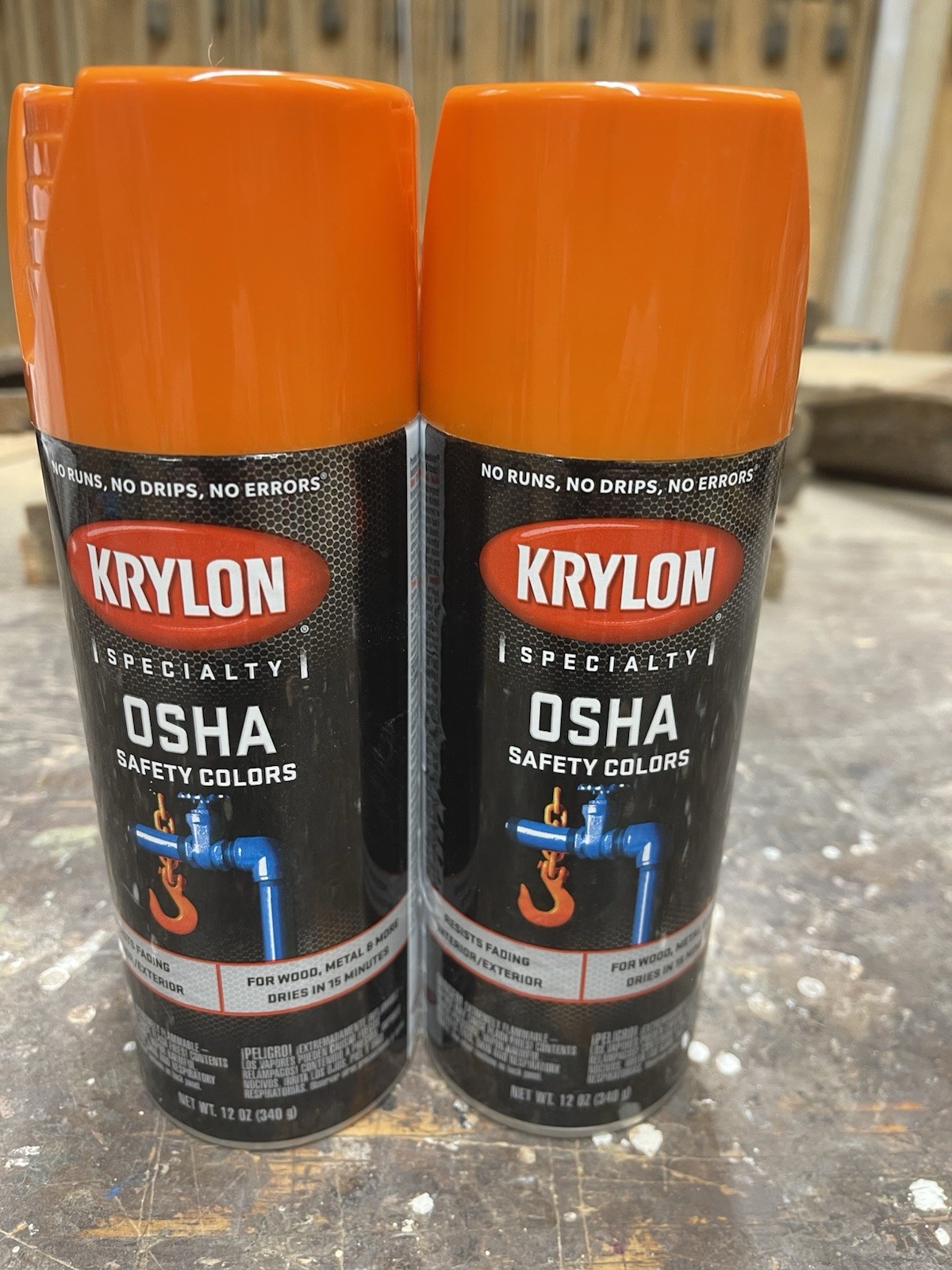 (2) Cans Krylon 2410 / Osha Safety Colors – Safety Orange- 12 oz Cans