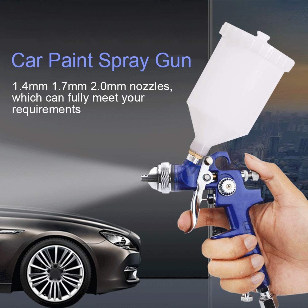 HVLP Spray Gun Kit 1.4 1.7 2.0mm Nozzle 600cc Aluminum Air Paint Sprayer