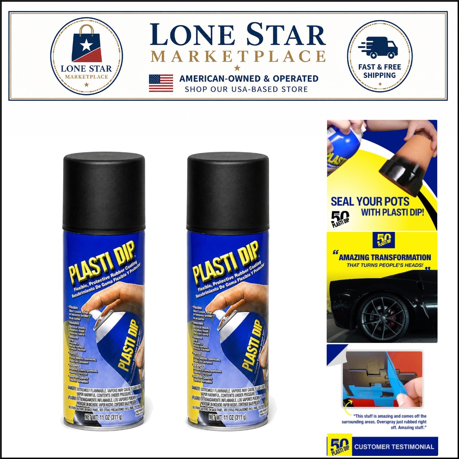 Multi-Purpose 11oz Rubber Coating Spray – 2 Pack for Flexible Surface Protection