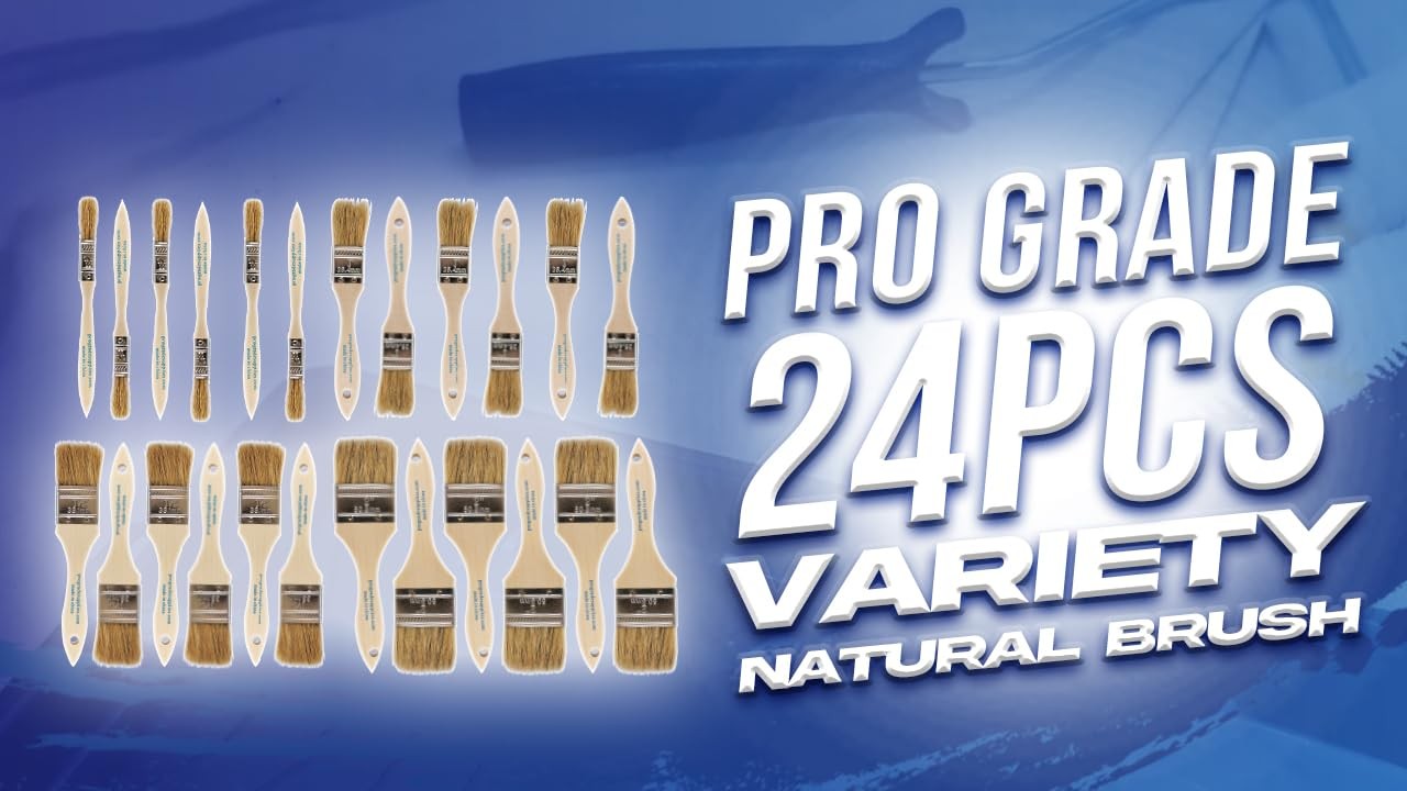 Pro Grade – Chip Brush – Paint Set – 24 Pack – 24Pc. Var., Multicolor