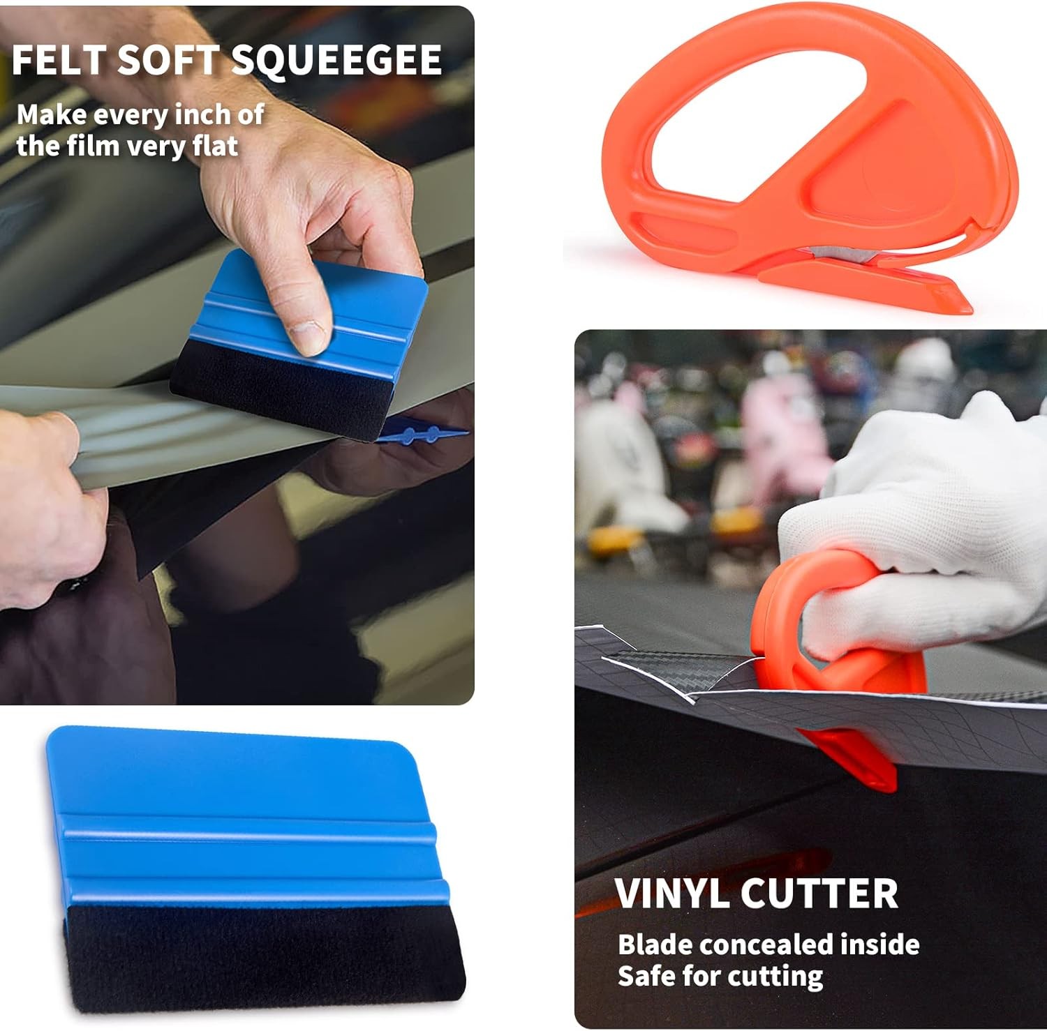 Gomake Vehicle Vinyl Wrap Tool Kit Window Tinting Include 4 Mix Color