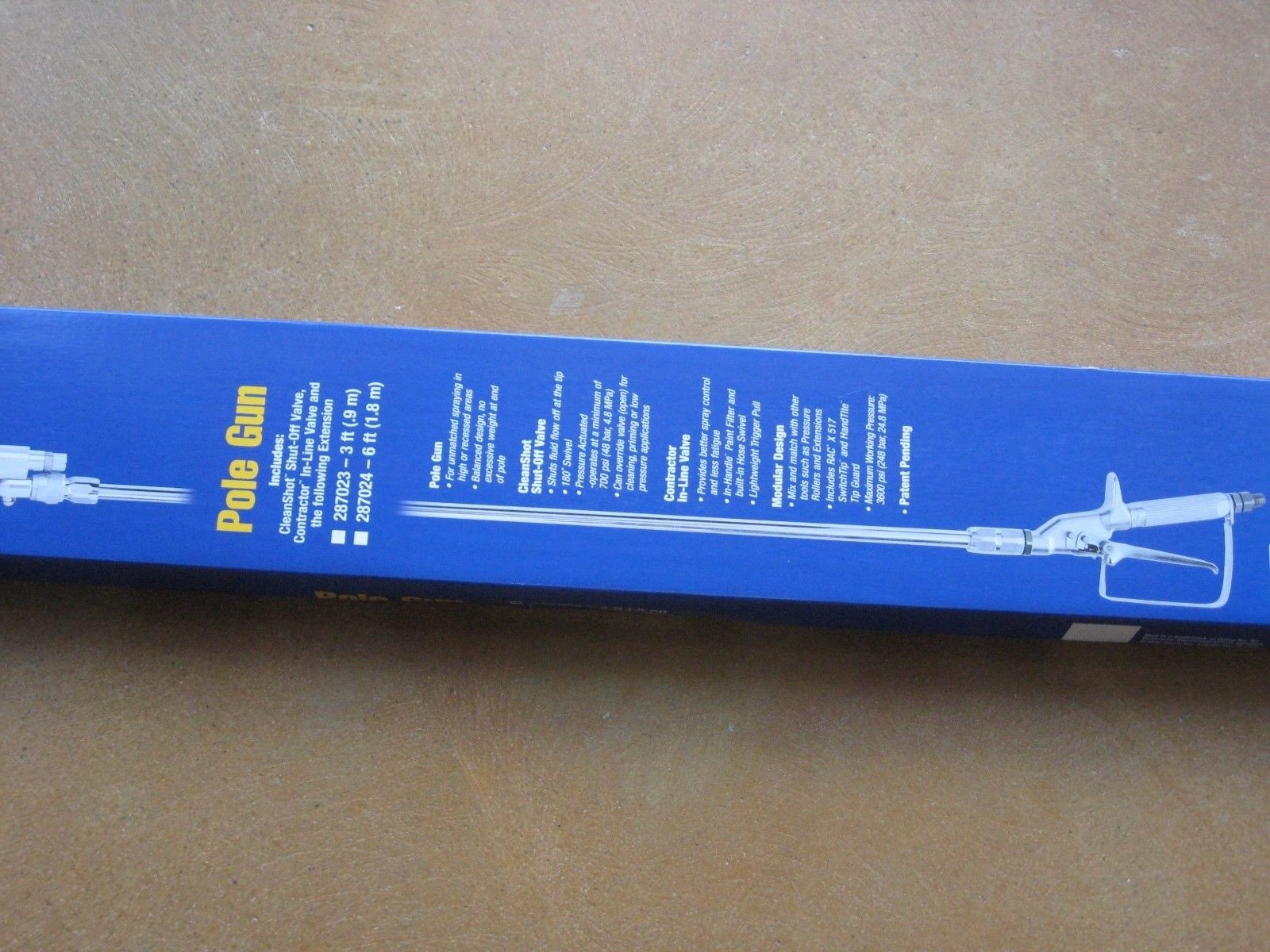 Graco 3′ Pole Gun with Contractor Inline Valve, CleanShot Valve, Tip 287023