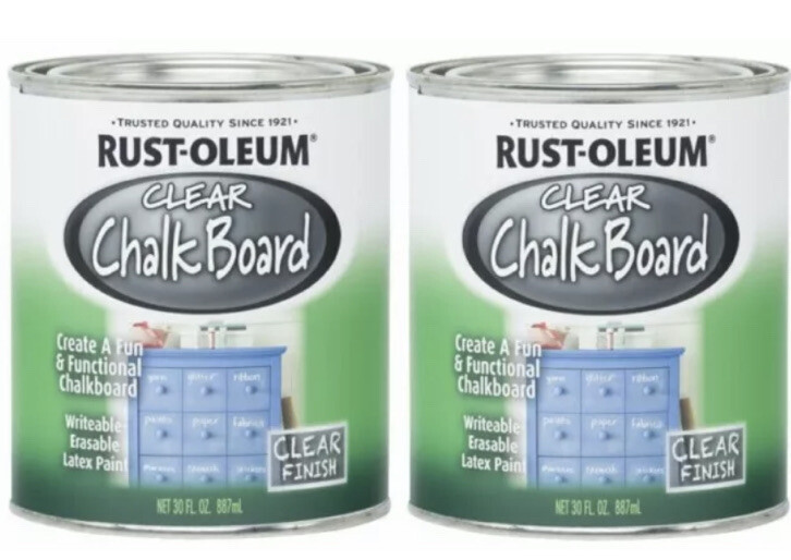 (Pack of 2) Rust-Oleum 284469 Chalkboard Chalkboard Brush-On Clear 30 Ounce