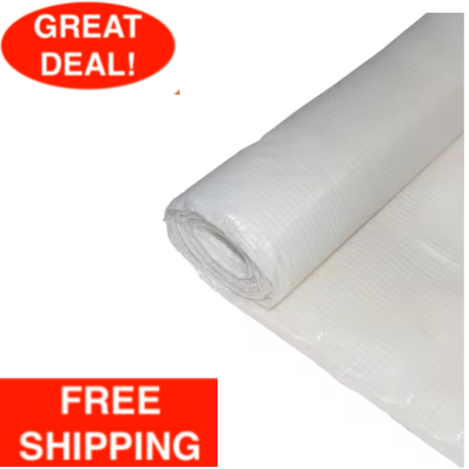 10 ft. x 100 ft. Clear String-Reinforced Plastic Sheeting For Vapor Barrier