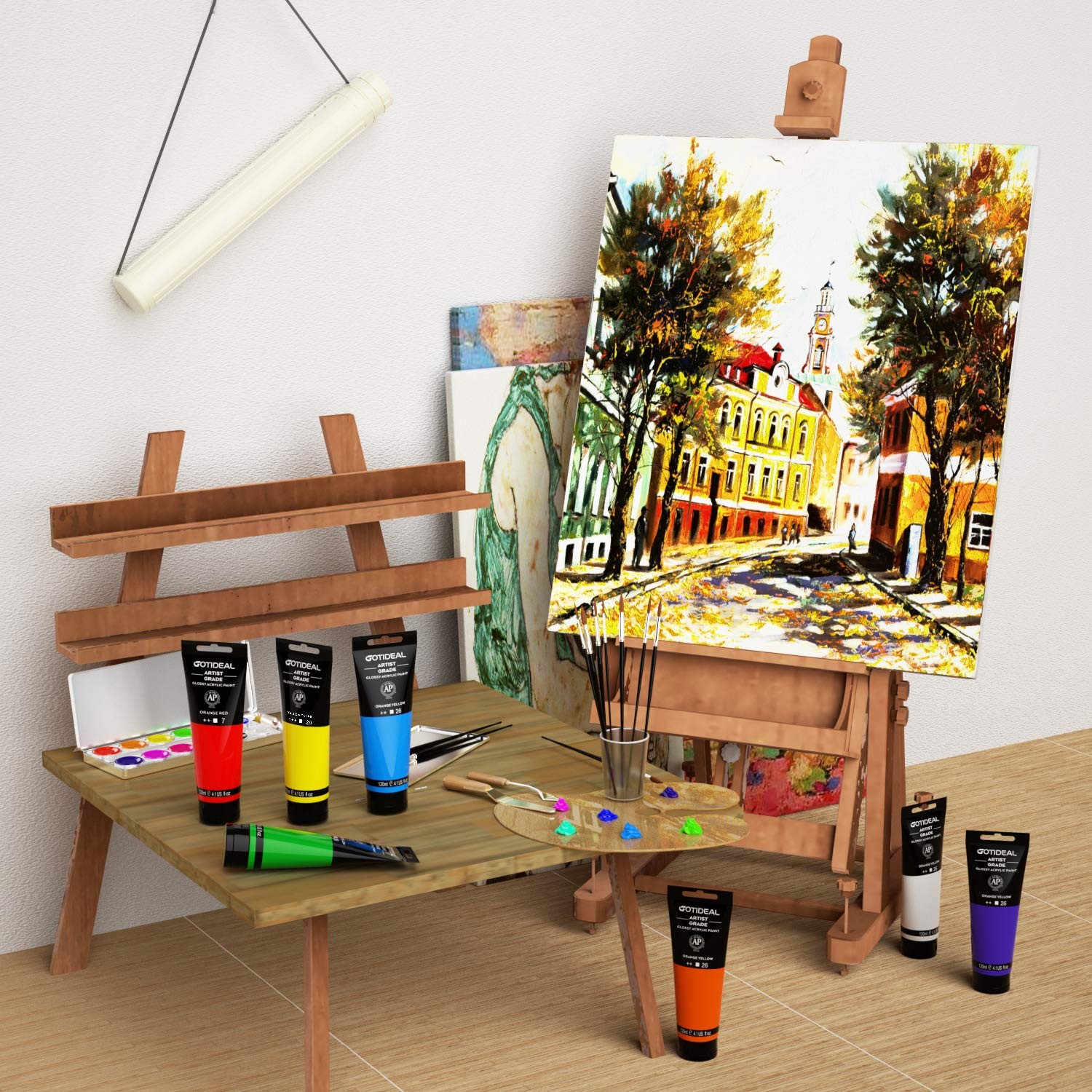 GOTIDEAL Acrylic Paint Titanium White 4.1 Fl Oz (Pack of 1),