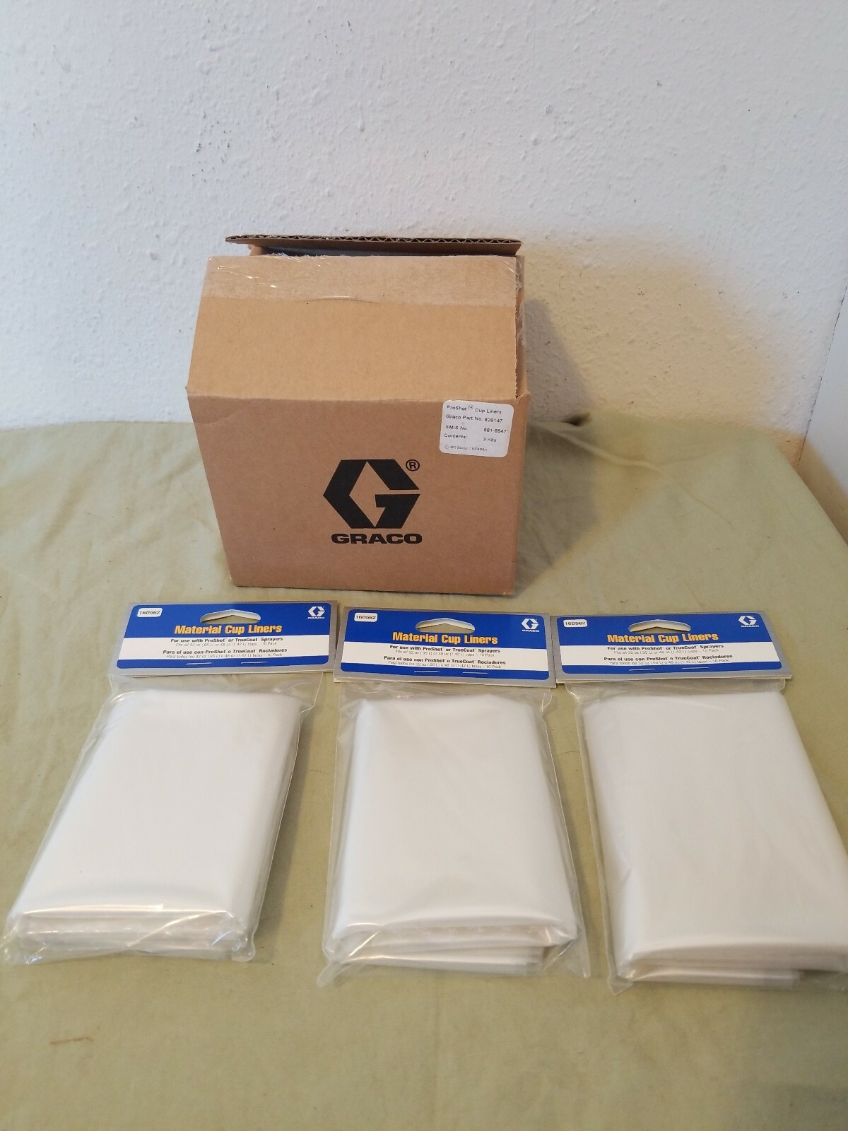 1 Box Graco TrueCoat Proshot Material Cup Liners includes 3-10 Packs 16D562