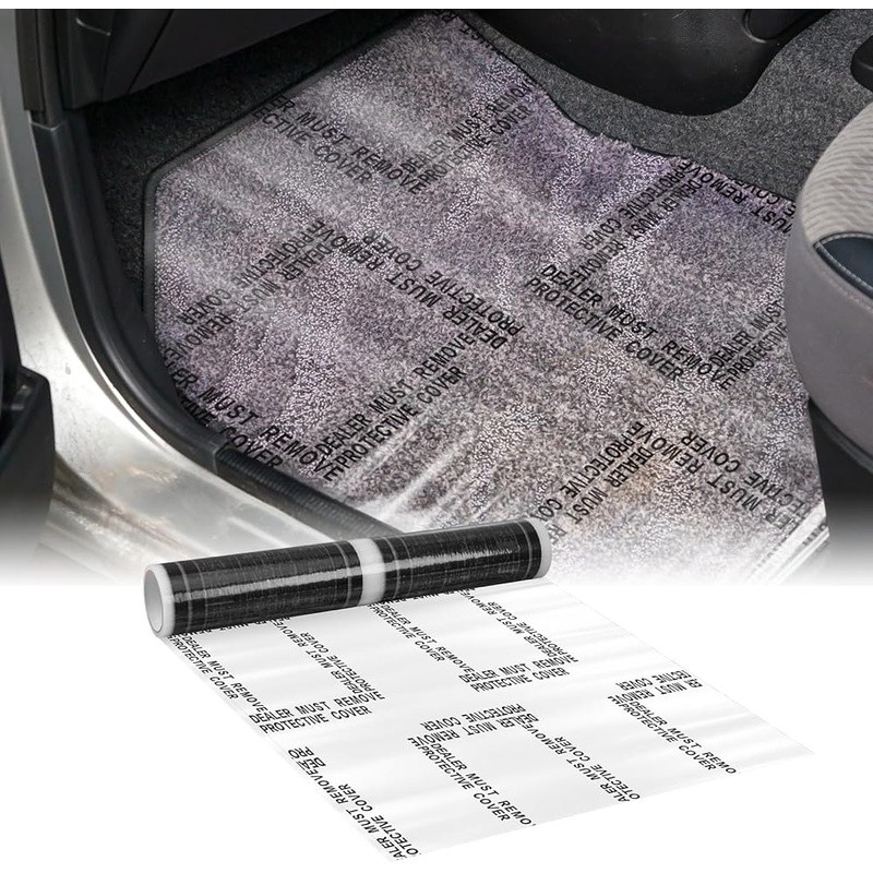 Heavy Duty 4 Mil Auto Adhesive Plastic Floor Mat Roll Vehicle Protection New