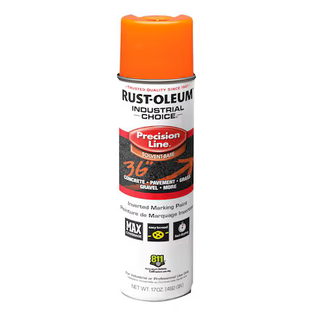 Rust-Oleum 201516V Precision Line Marking Paint, Inverted, Apwa Orange, 20 Oz
