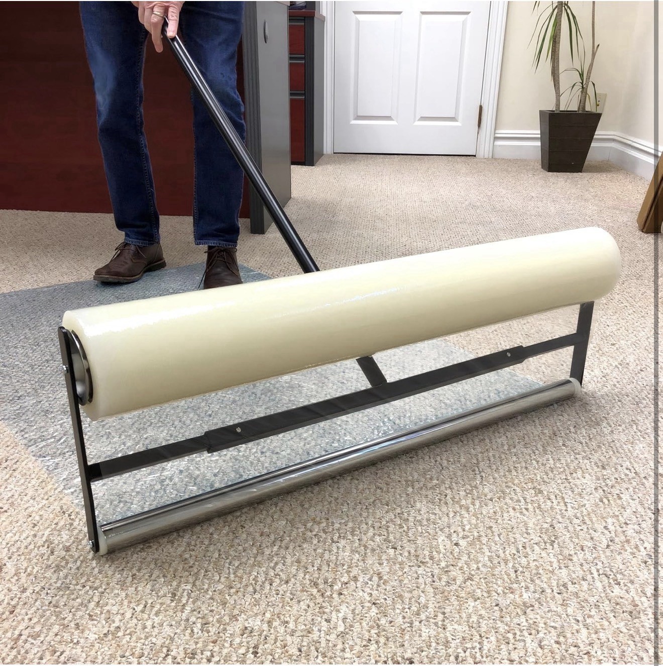 Zip-Up Carpet Protection Film – 24” x 200 ft Roll (400 sq ft) Peel & Stick (New)