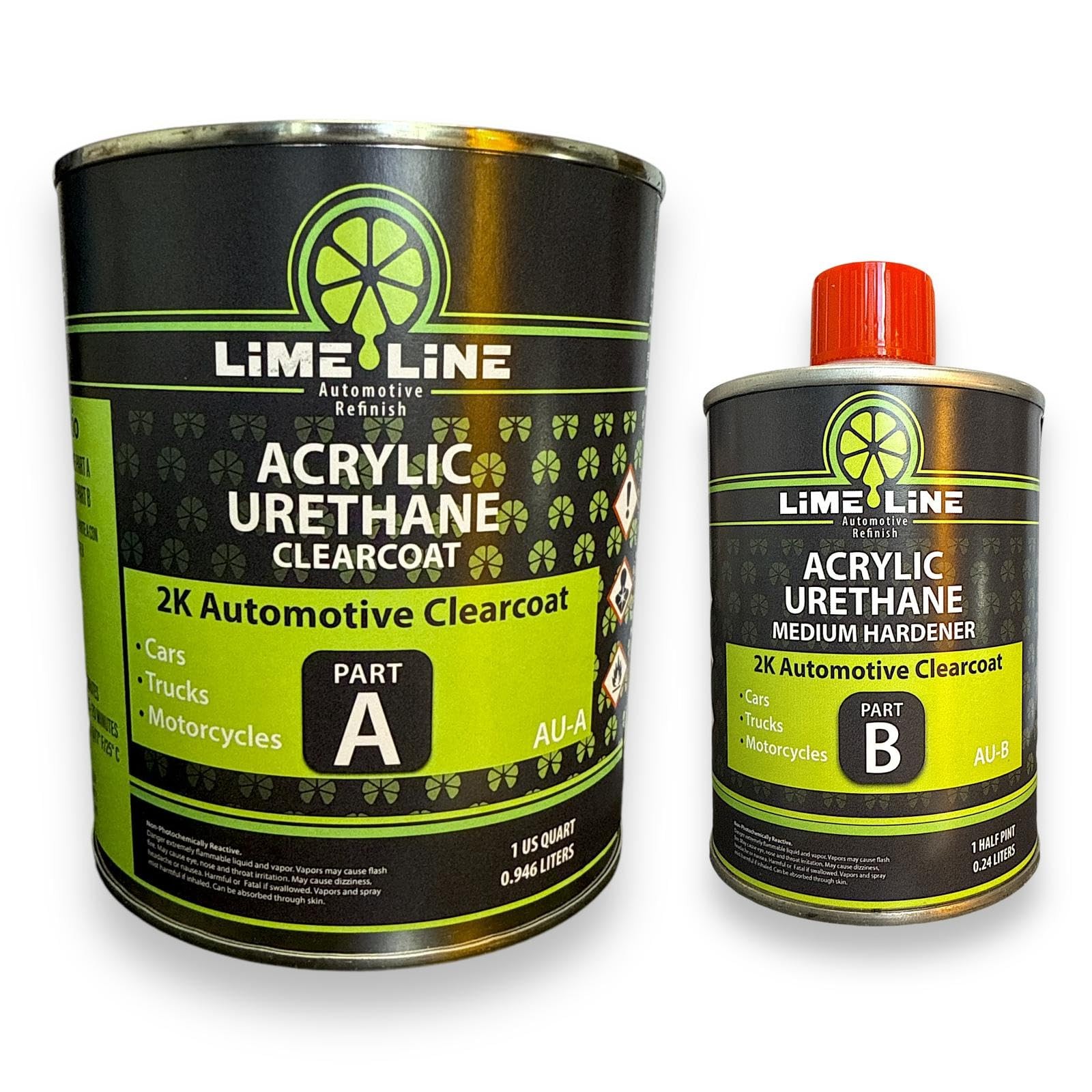 2K Clear Coat 1.25 Quart Automotive Paint Kit with Hardener 4:1 Mix 1 Pc